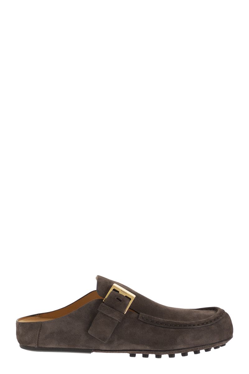 Suede Sabot Loafers