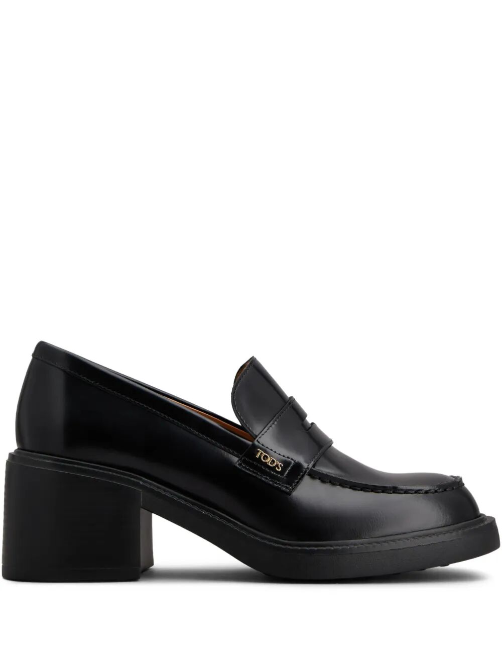 Black Calf Leather Flat Shoes