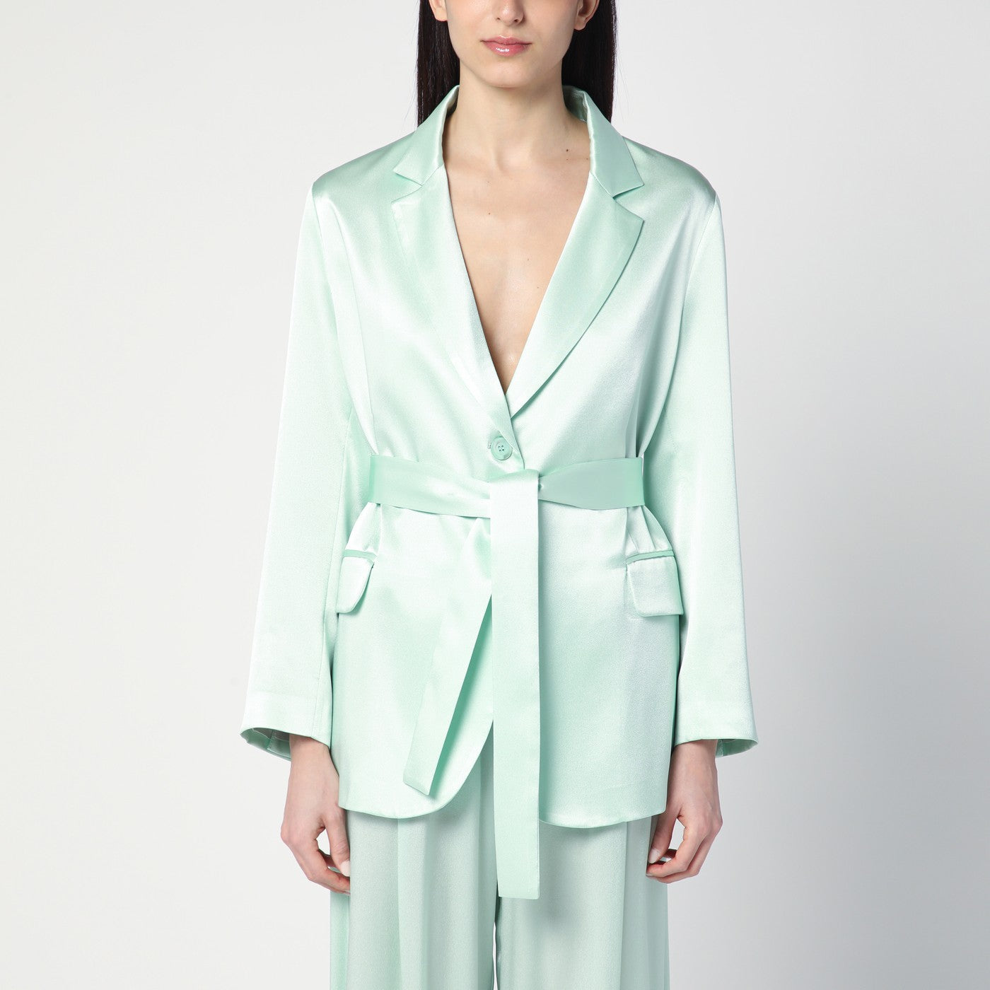 Christiana Jacket In Aqua Green