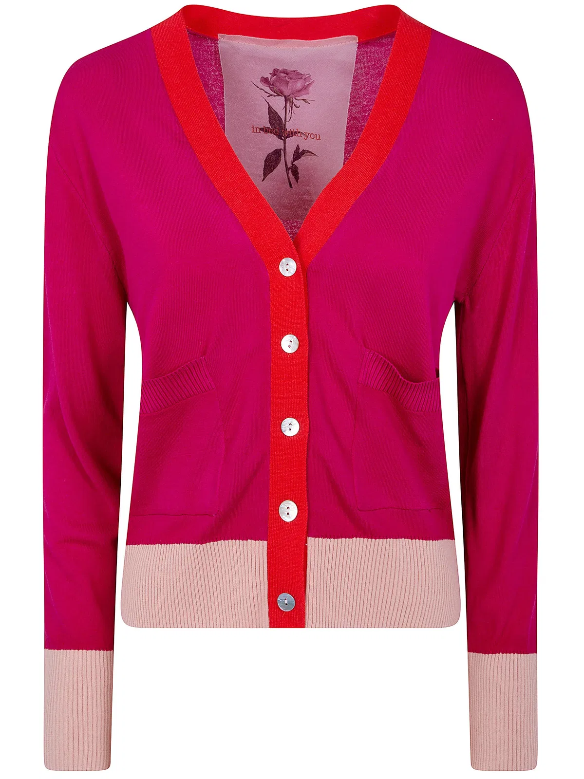 V Neck Printed Cardigan