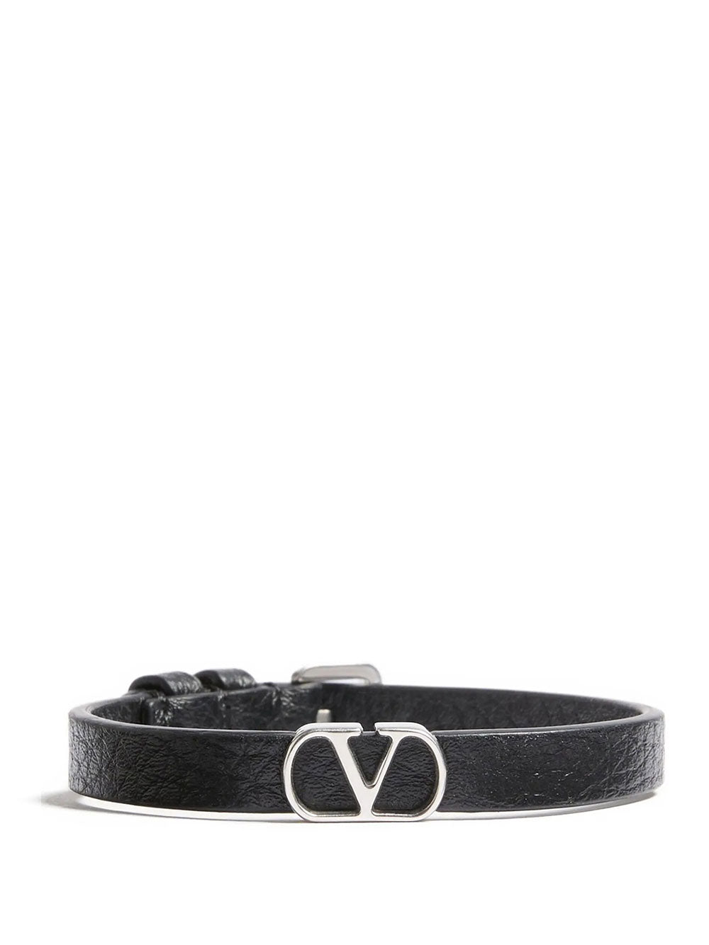 Vlogo Signature Grainy Leather Bracelet