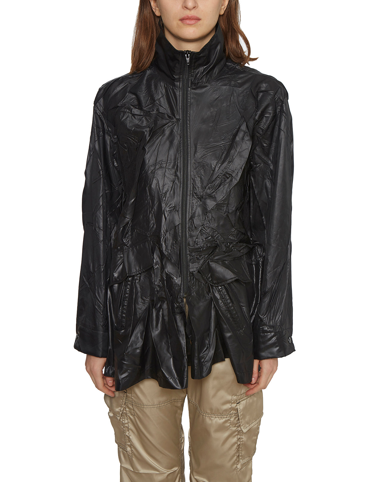 Wrinkle Shirt With Zip