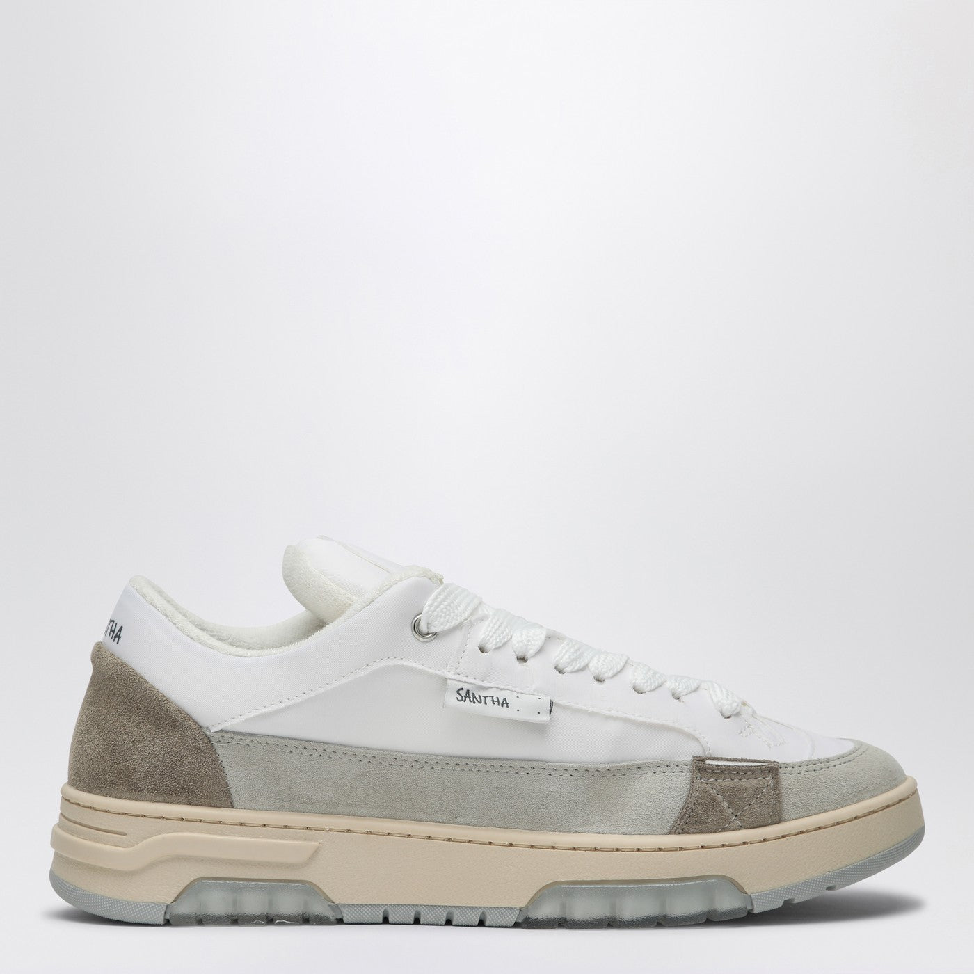 White/Grey Colour-Block Sneakers