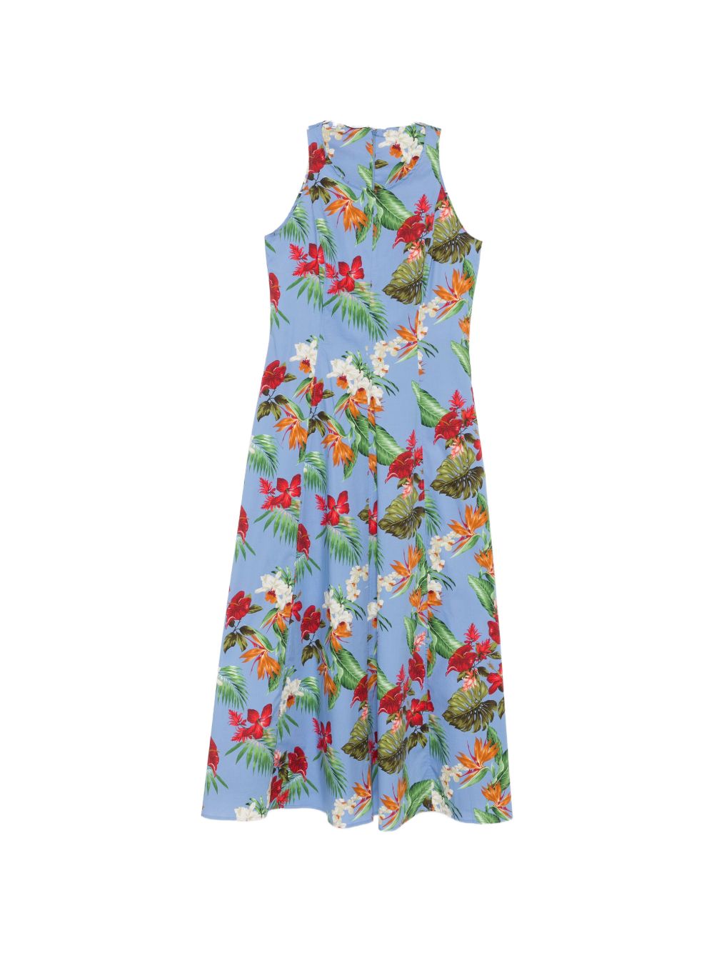 Printed Cotton Midi Dress