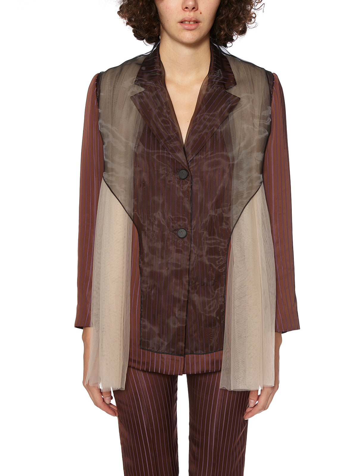 Blazer With Tulle Insert