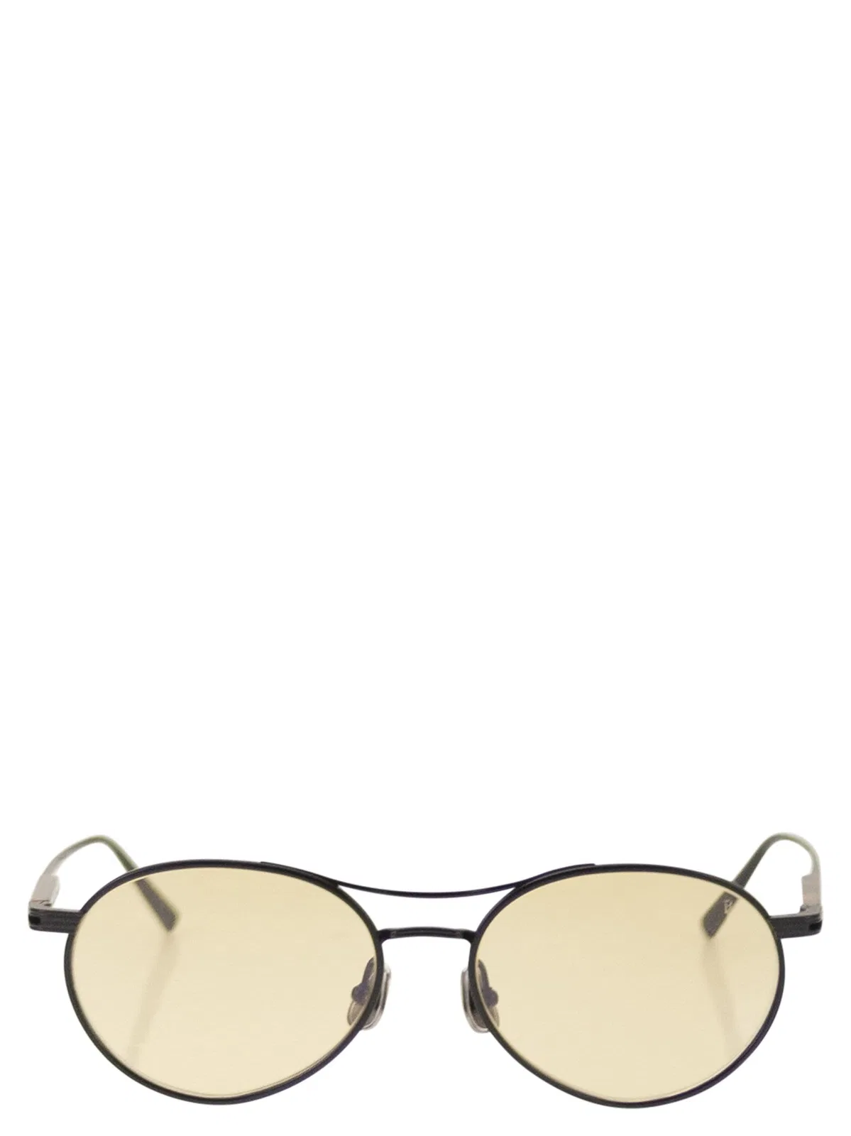 Titanium Aviator Sunglasses With Crystal Lenses