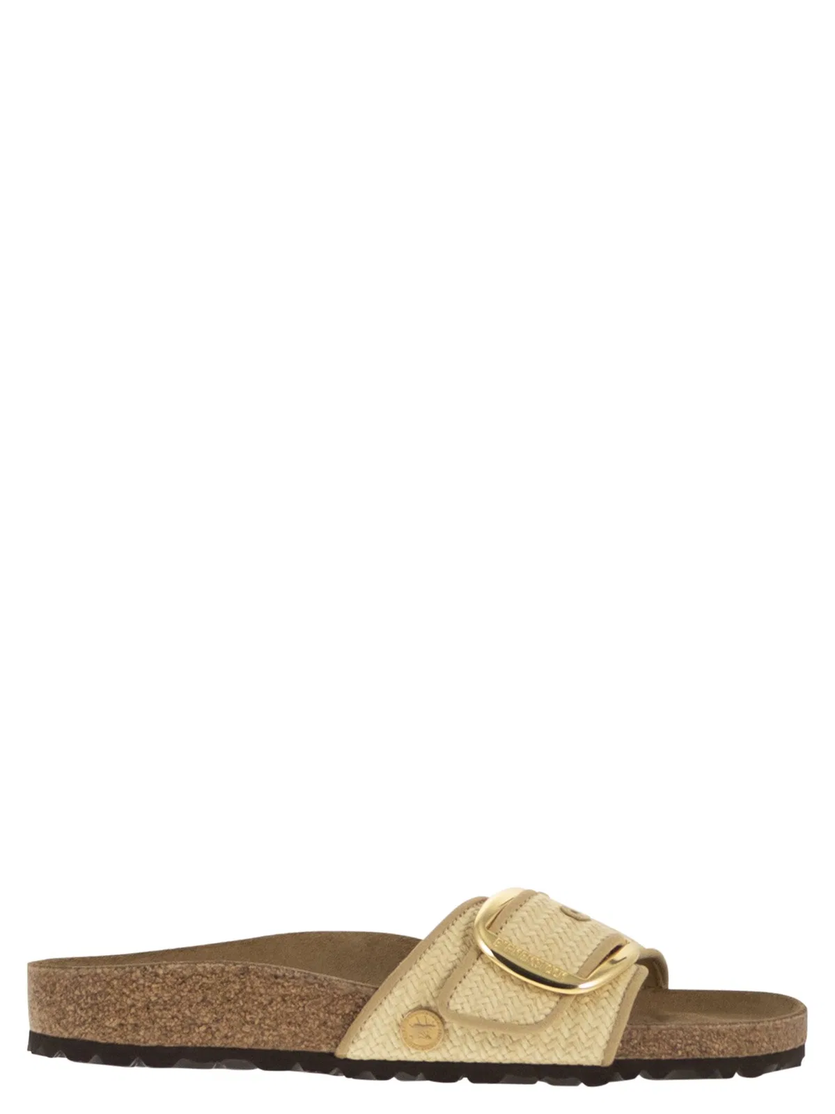 Madrid Big Buckle Natural – Woven Textile Slide Sandal