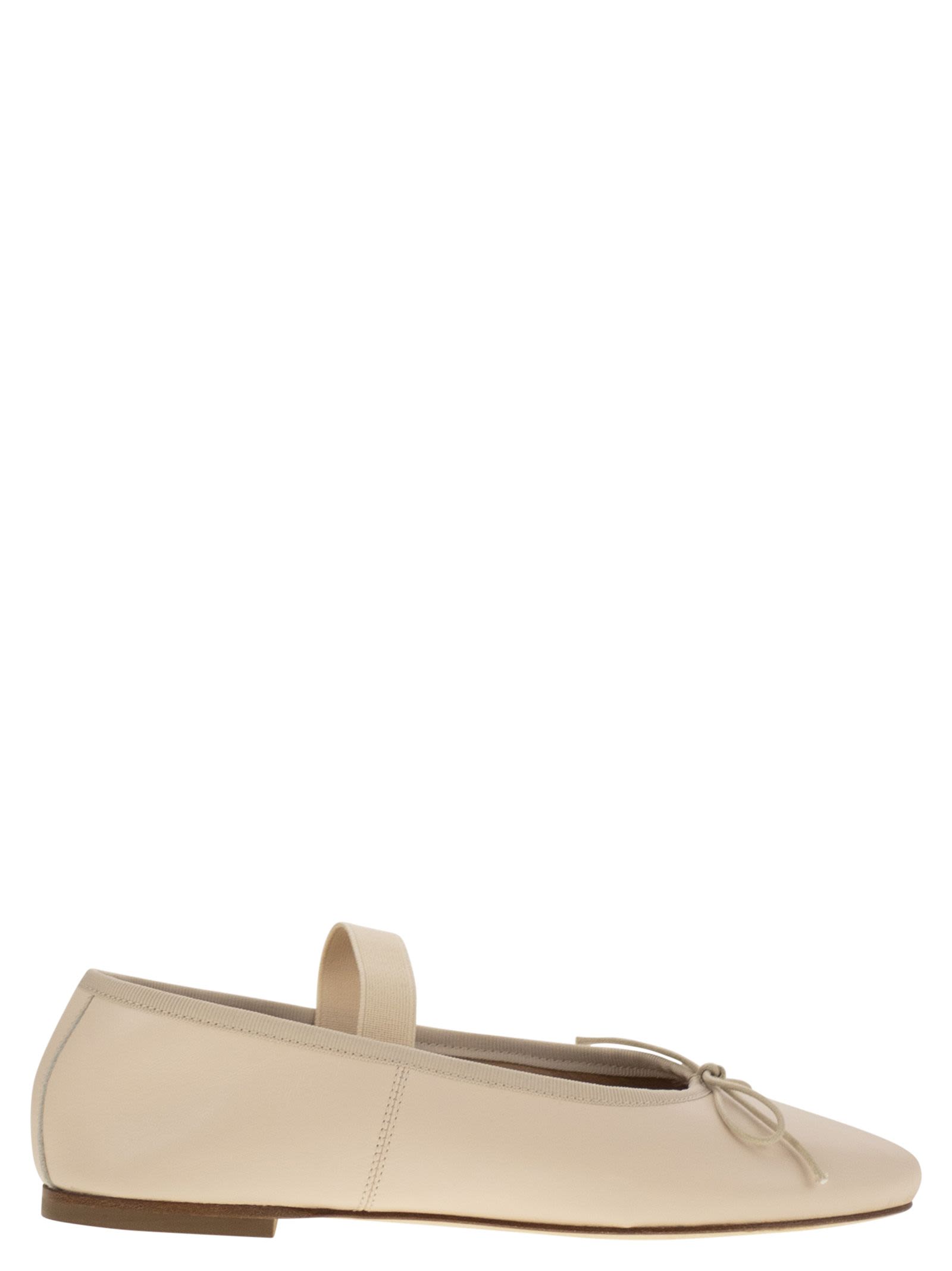Leather Ballerina And Elastic Band
