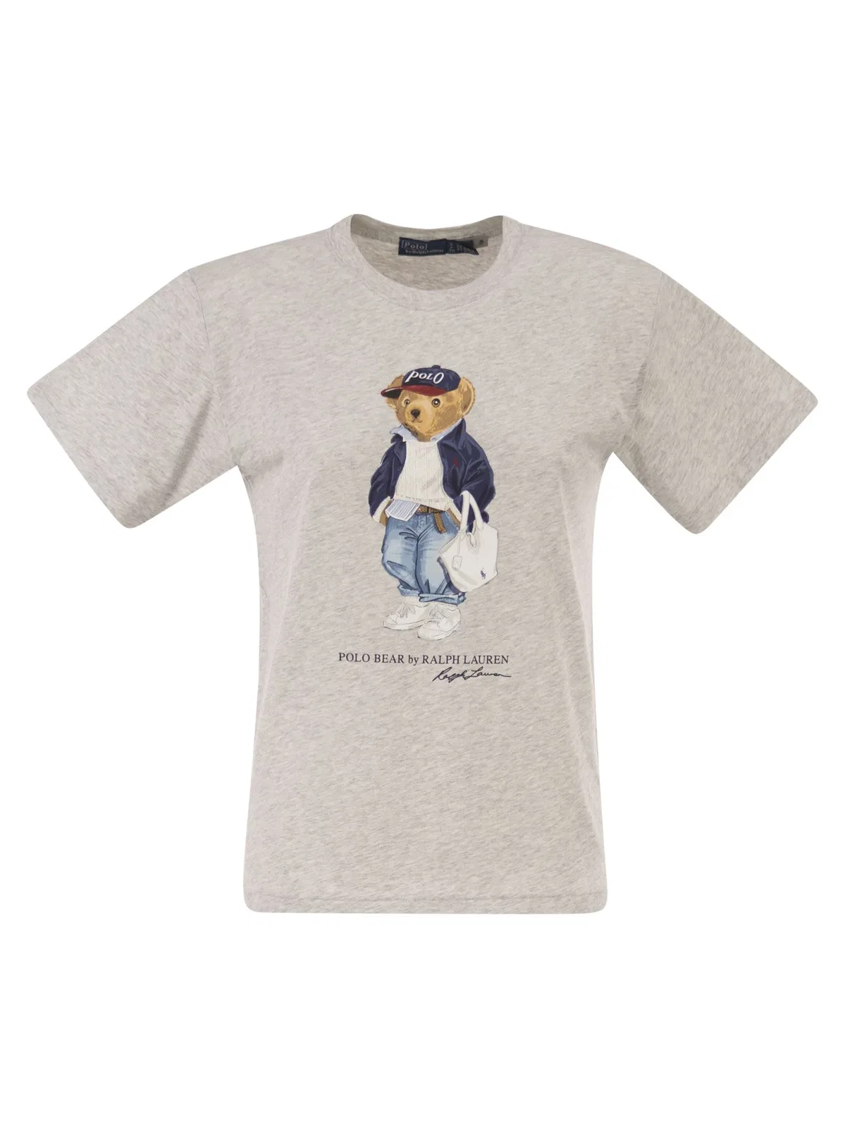 Cotton T-Shirt With Polo Bear Print