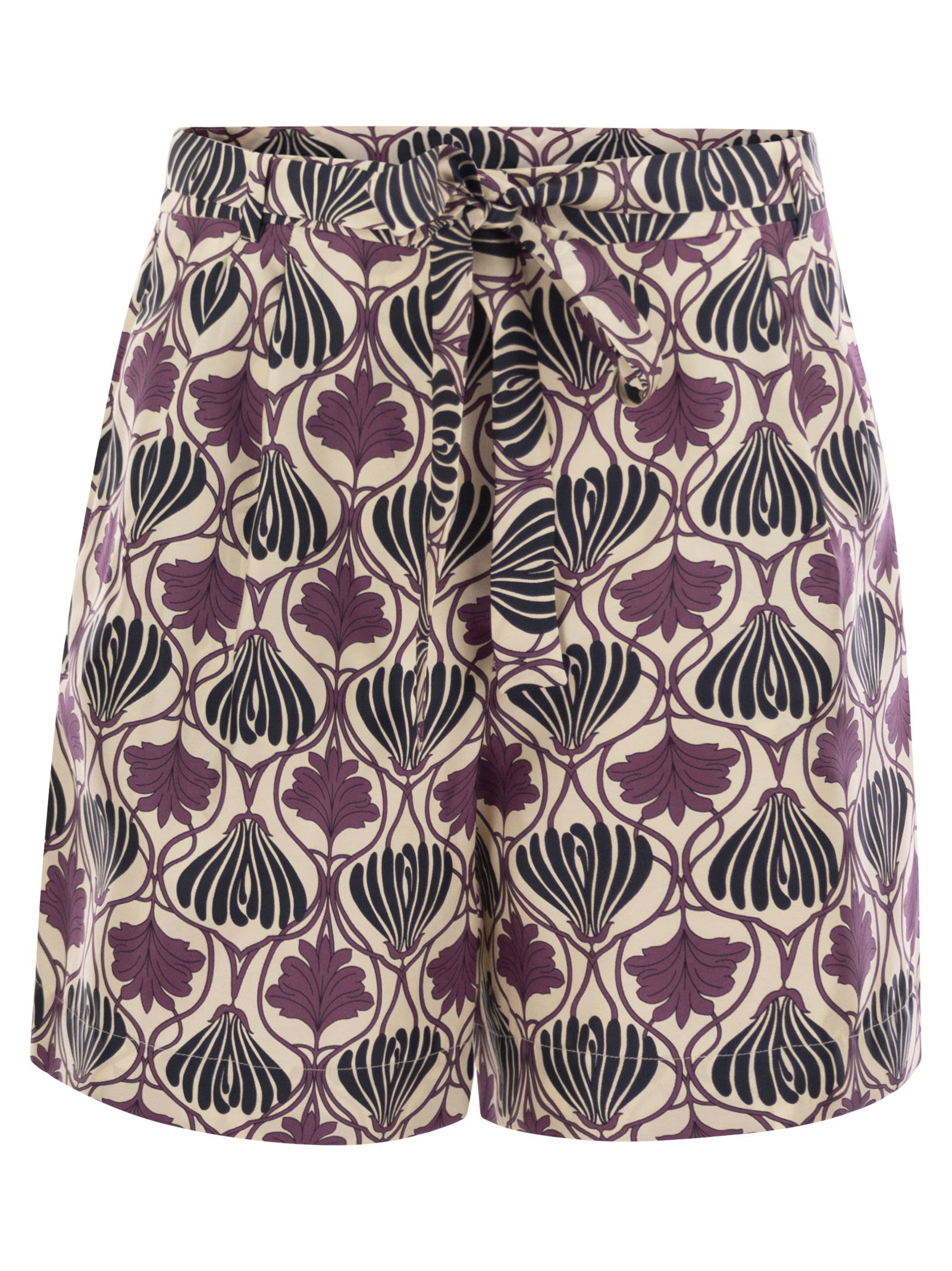 S Maxmara Metello - Printed Silk Fluid Short Trousers