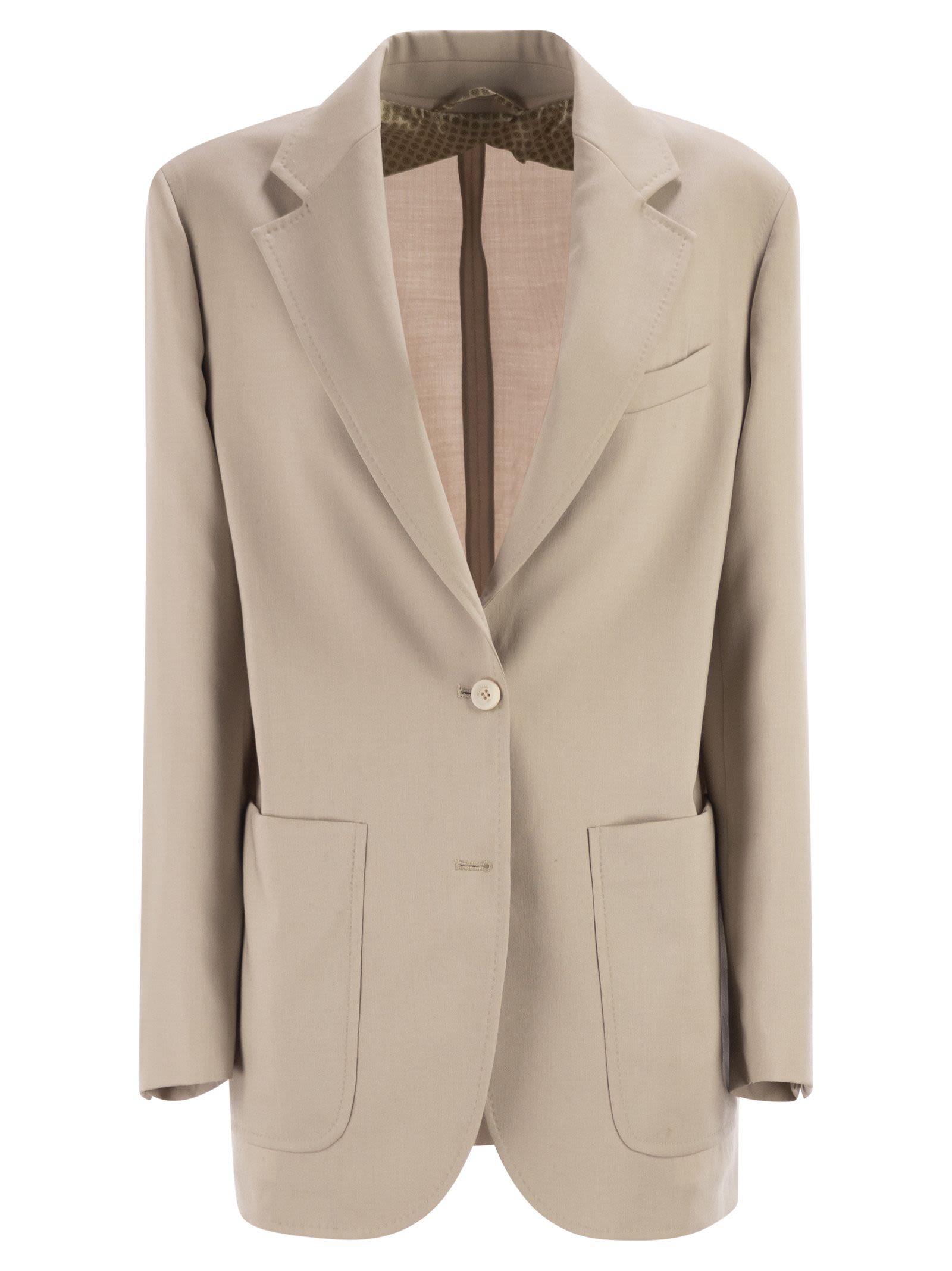 Maxmara Mxmaffari - Single-Breasted Jacket In Wool, Mohair And Silk