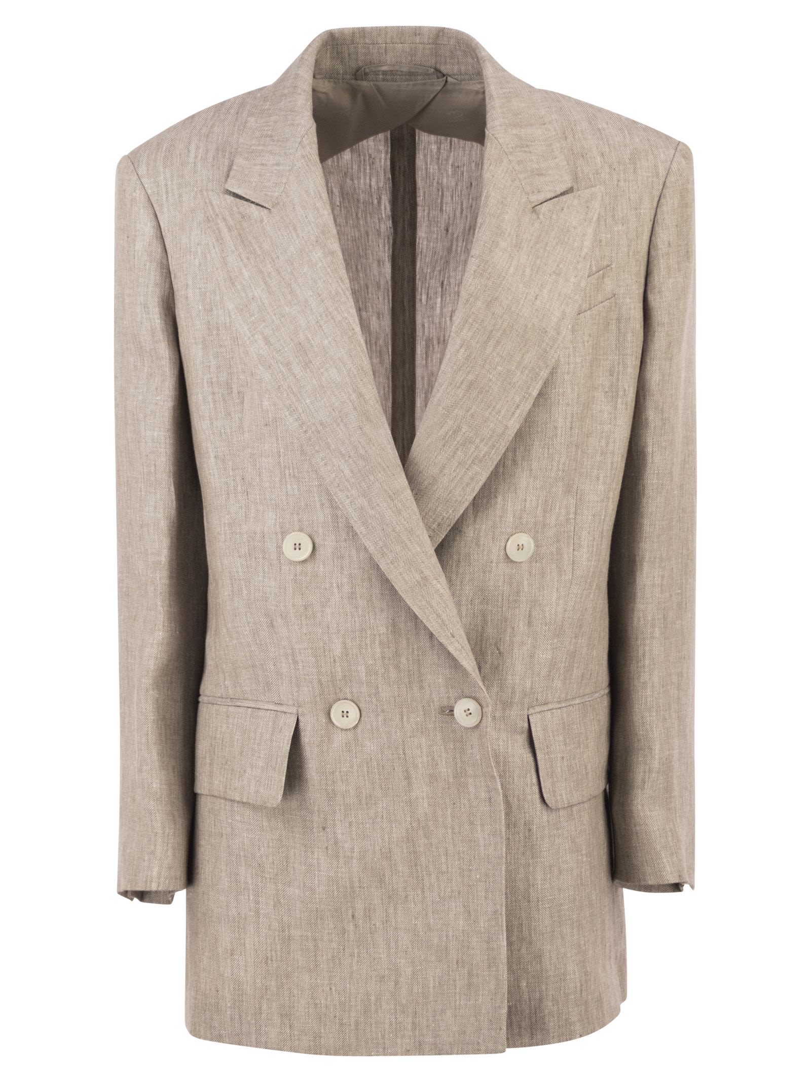 Maxmara Mxmolimpia1 - Double-Breasted Pure Linen Blazer