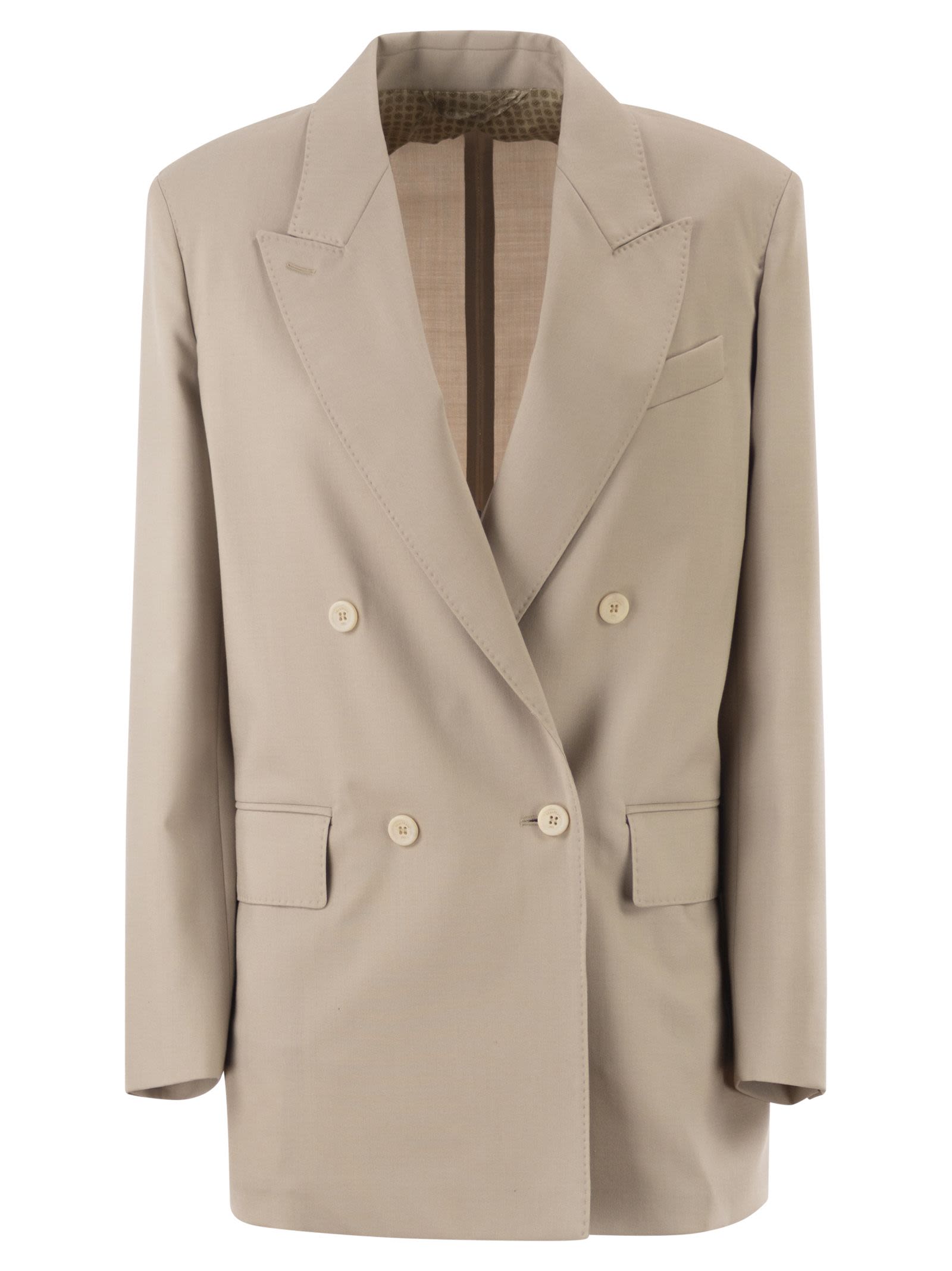 Maxmara Mxmmitico - Double-Breasted Blazer In Wool, Mohair And Silk Blend