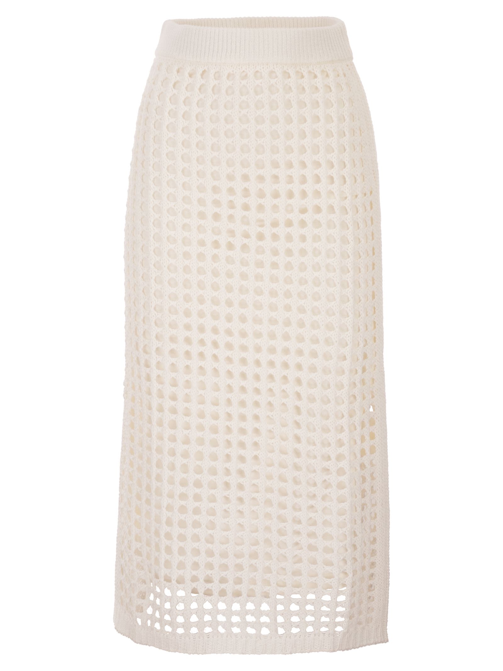 Maxmara Mxpgeode - Openwork Cotton Midi Skirt