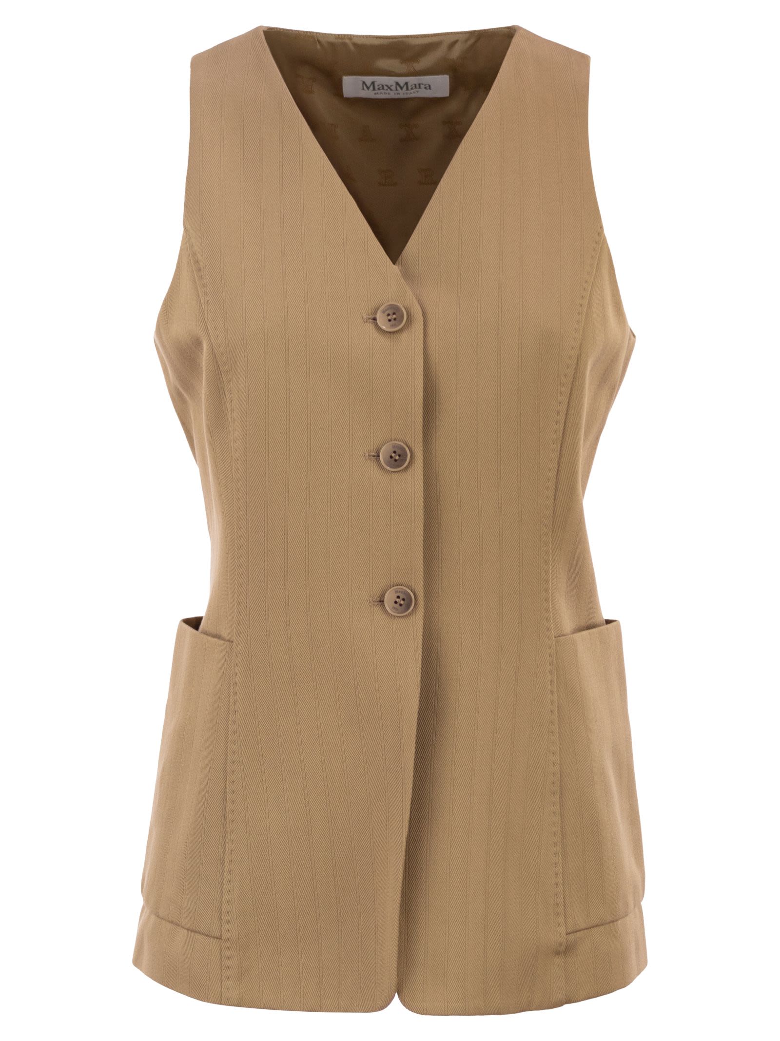 Maxmara Mxmfalla - Pinstriped Jacquard Jersey Waistcoat