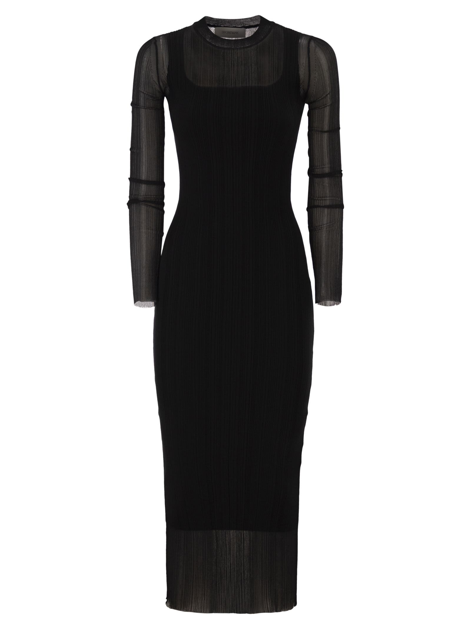 Spxcaro - Short-Sleeved Dress In Stretch Viscose