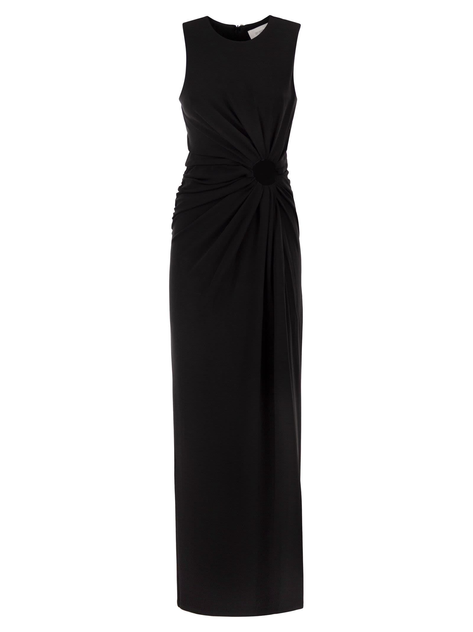Spxsaletta – Long Stretch Jersey Dress With Draping And Cut-Out