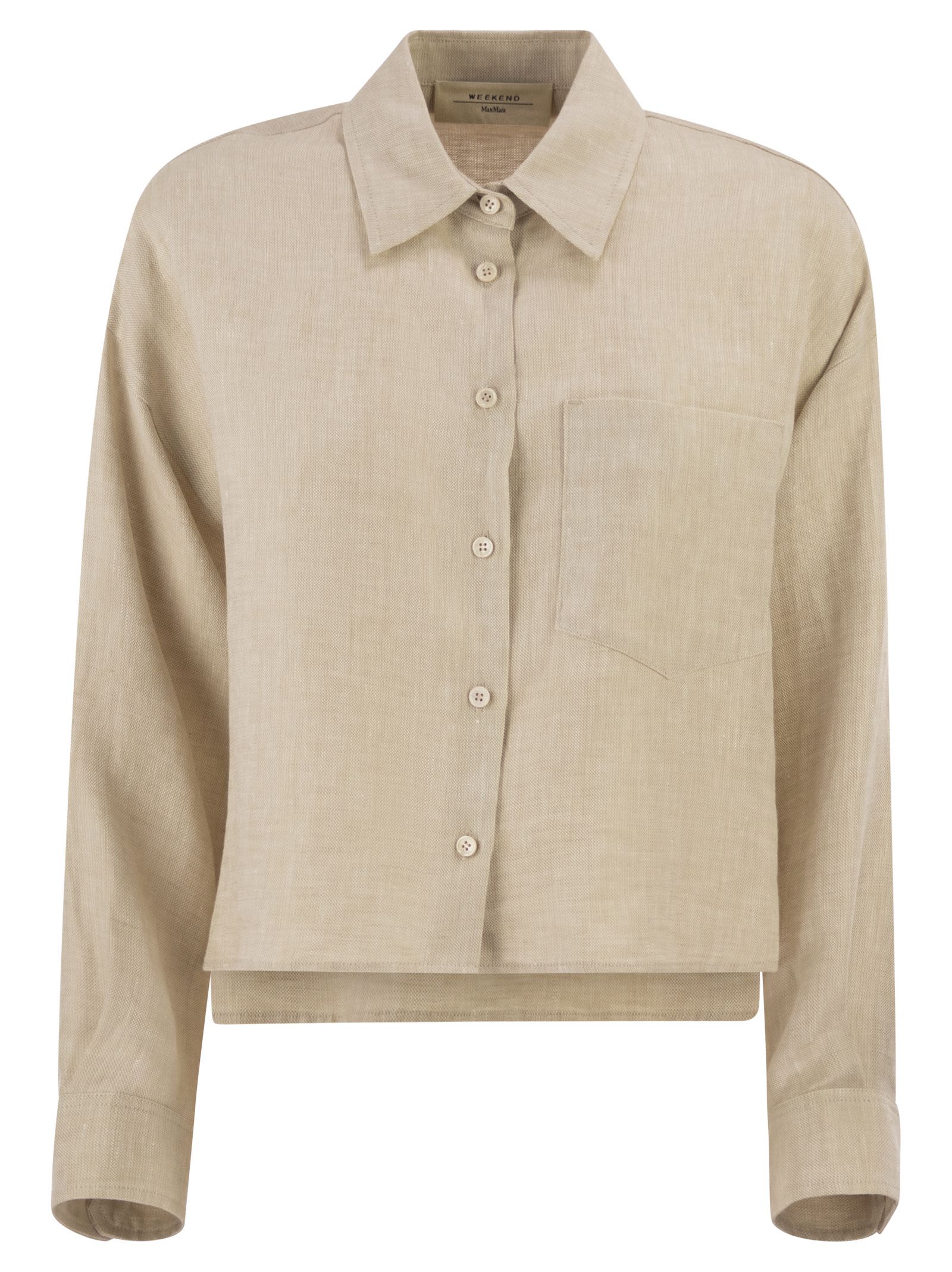 Weekend Maxmara Wkdcapo - Cropped Linen Shirt With A Boxy Silhouette