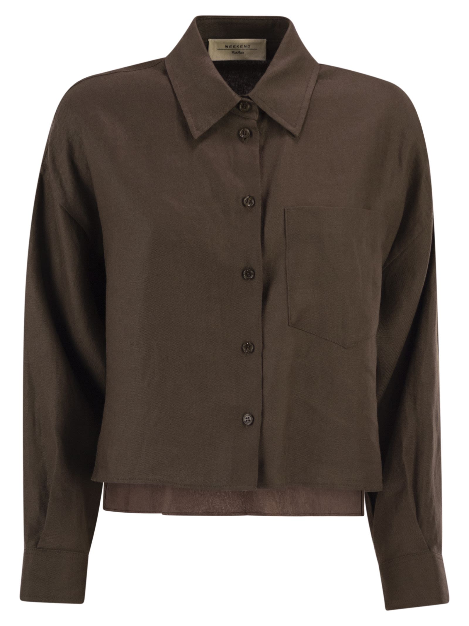 Weekend Maxmara Wkdcapo - Cropped Linen Shirt With A Boxy Silhouette