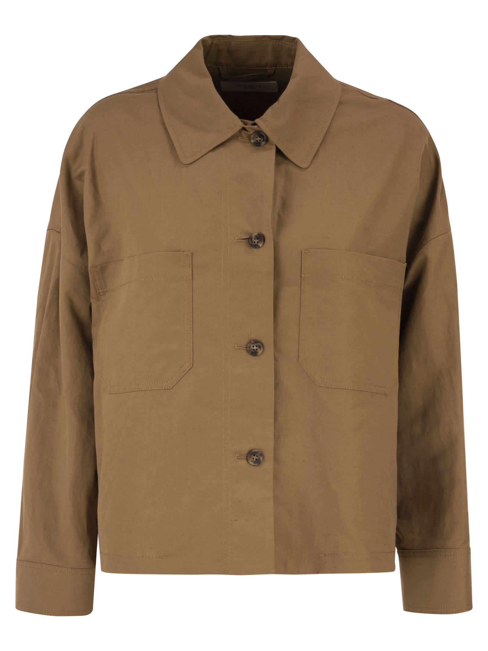 Weekend Maxmara Wkdvettura – Short Cotton And Linen Jacket With Drawstring