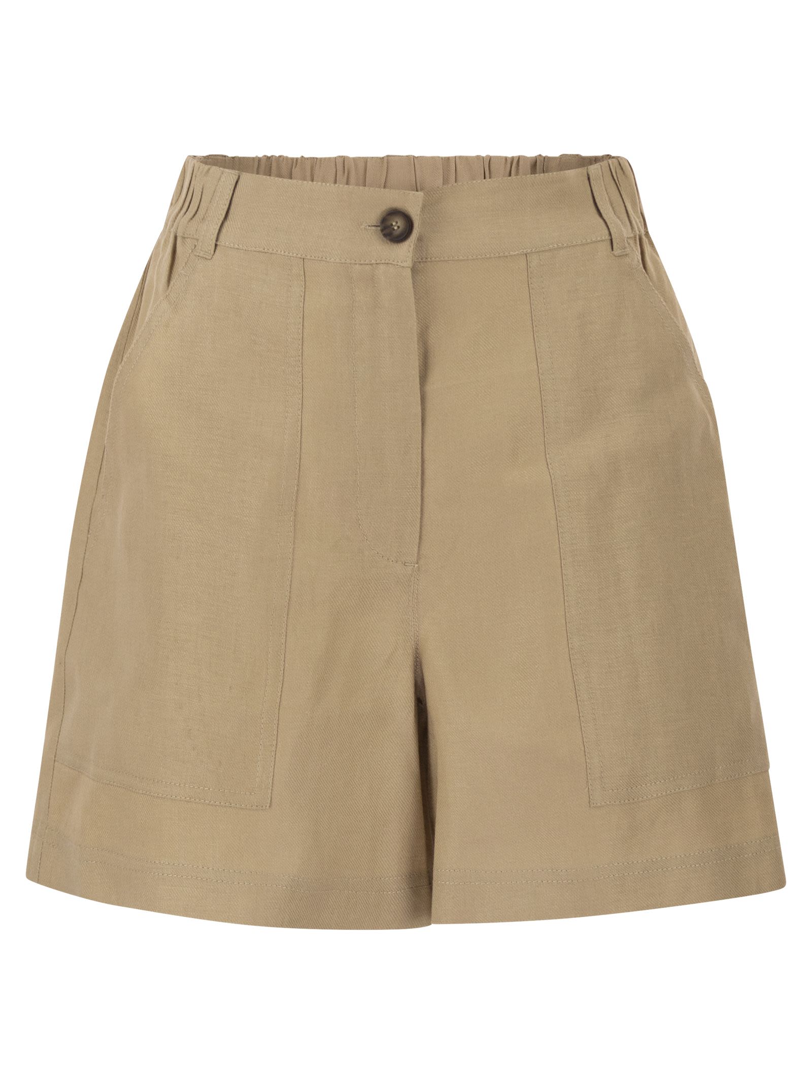 Weekend Maxmara Wkiveletta – Linen Shorts With Elasticated Waist