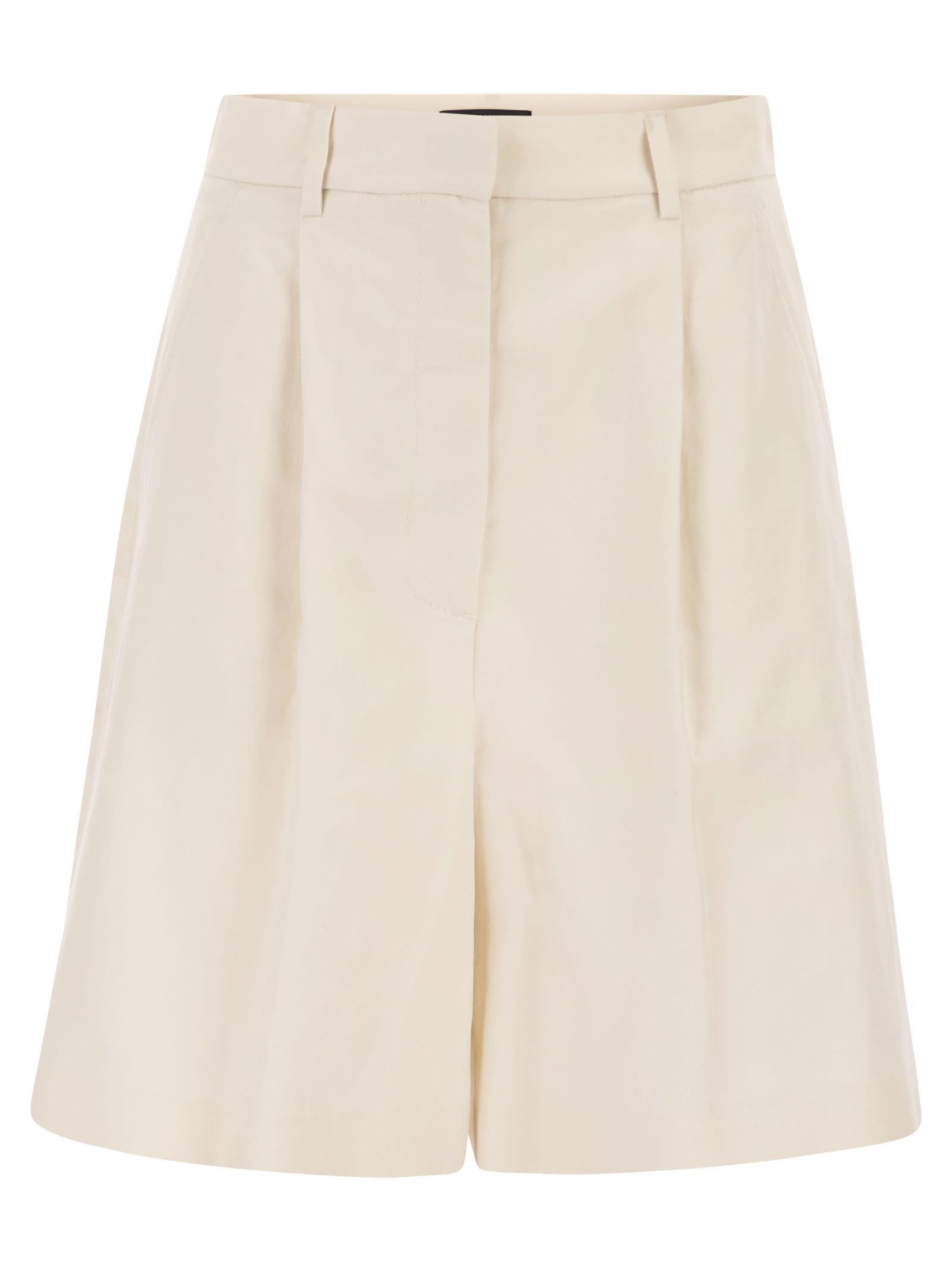 Weekend Maxmara Wkdecuba - Cotton And Linen Canvas Bermuda Shorts
