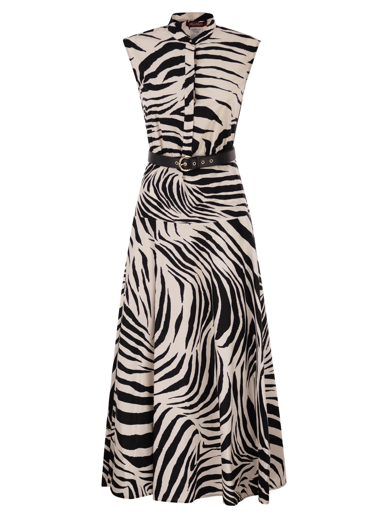 Maxmara Studio Mstwest - Printed Cotton Shirt Dress With Belt