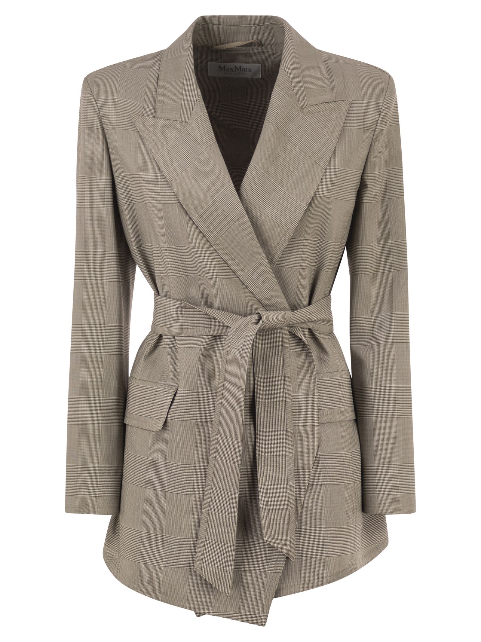 Maxmara Mxmnasello - Prince Of Wales Tailored Blazer With Belt