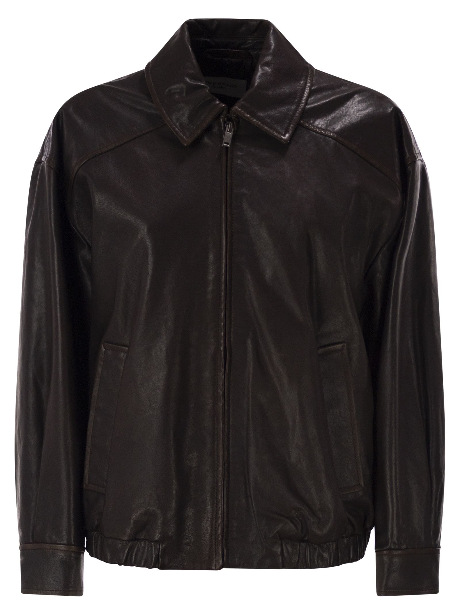Weekend Maxmara Wkdcose - Lamb Leather Bomber Jacket
