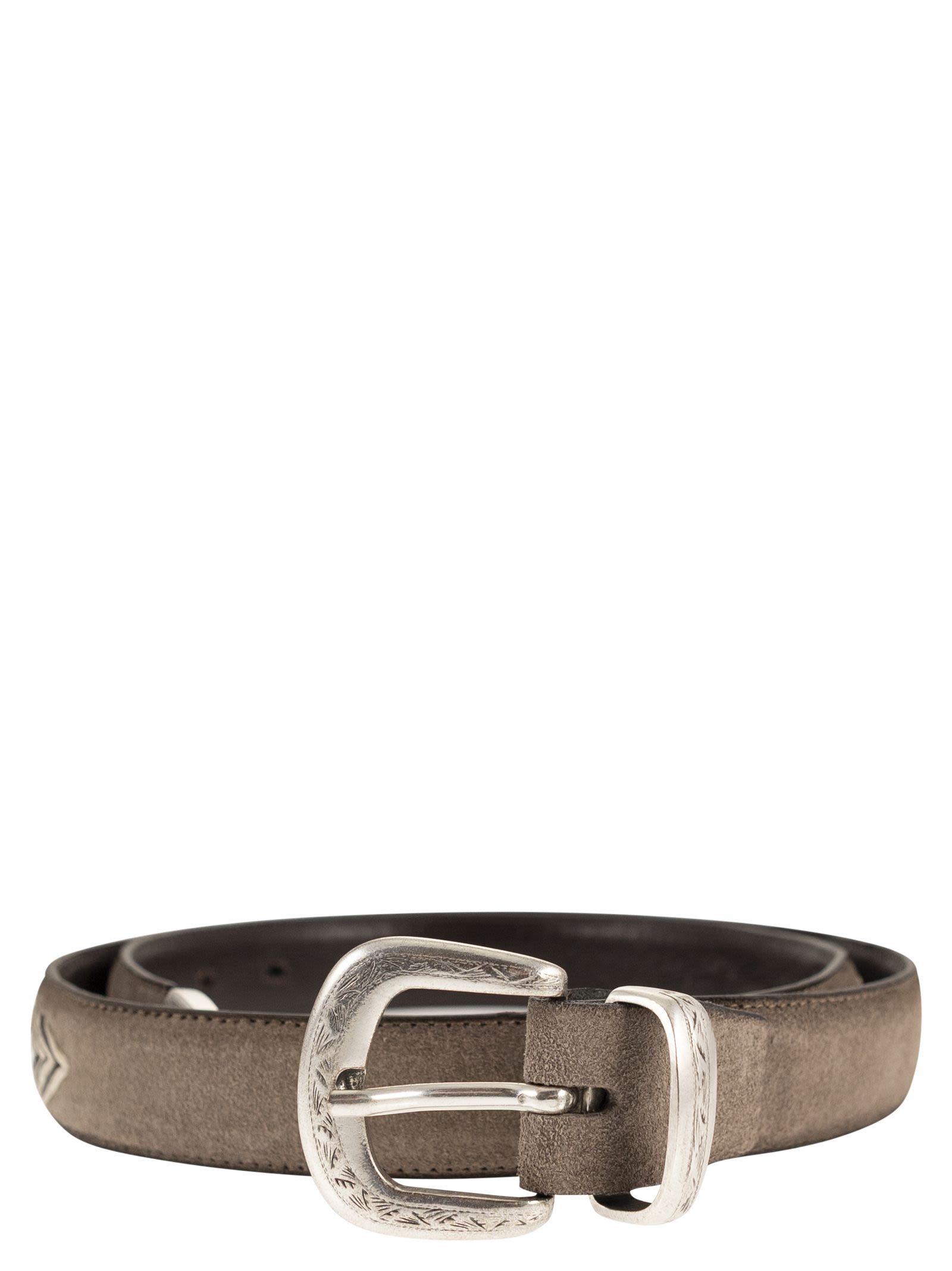 Western Suede Belt With Turquoise Stone