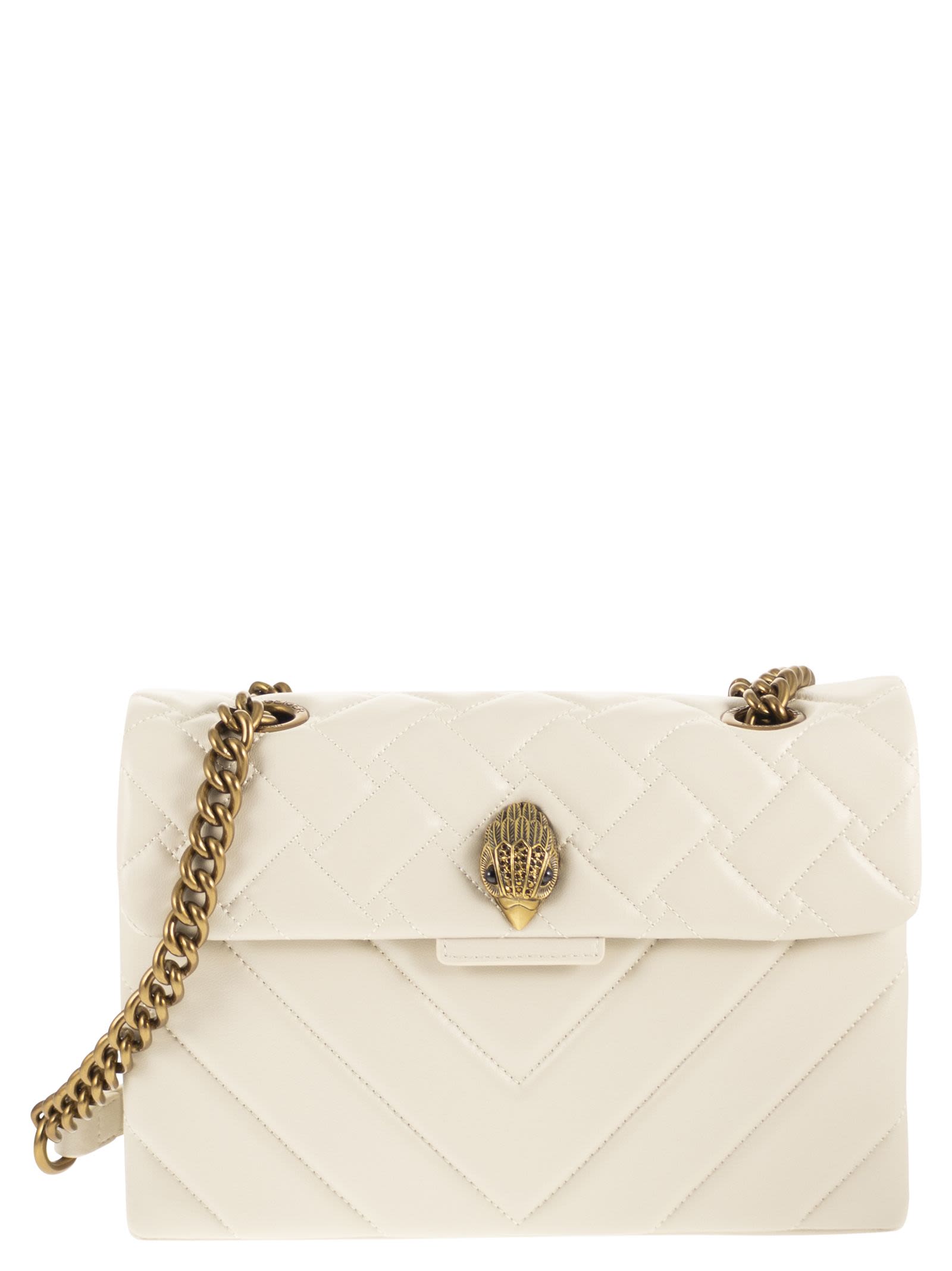 Kensington Large Quilted Leather Shoulder Bag With Eagle Head
