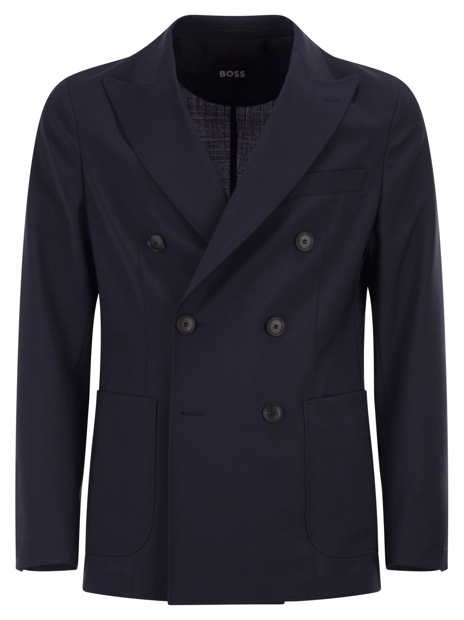 Double-Breasted Blazer In Virgin Wool