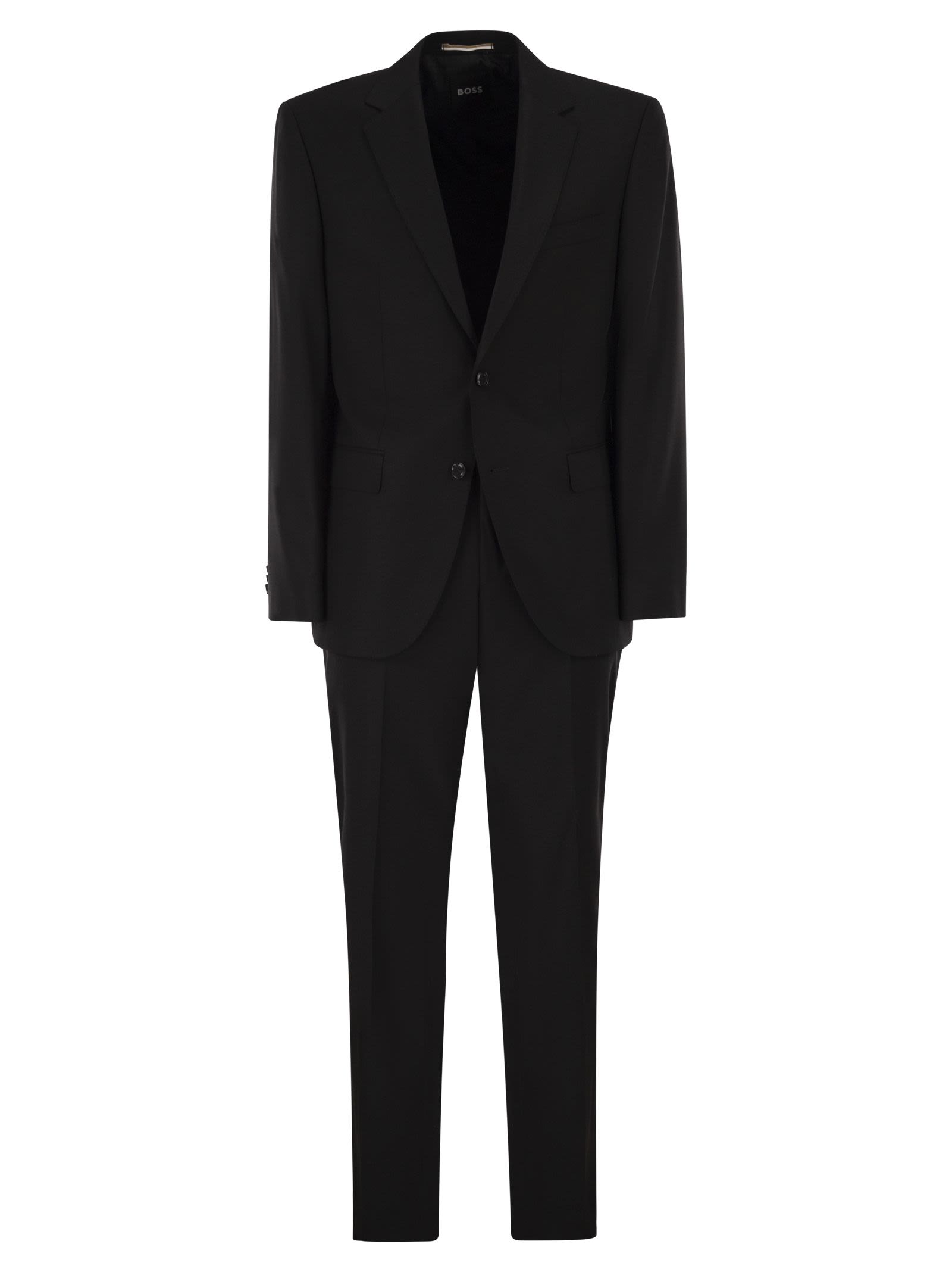 Regular Fit Suit In Wool And Elastane Blend