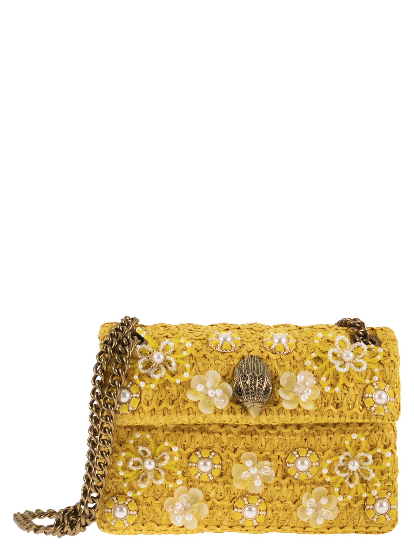 Kensington Woven Bag With Jewel Floral Embellishments