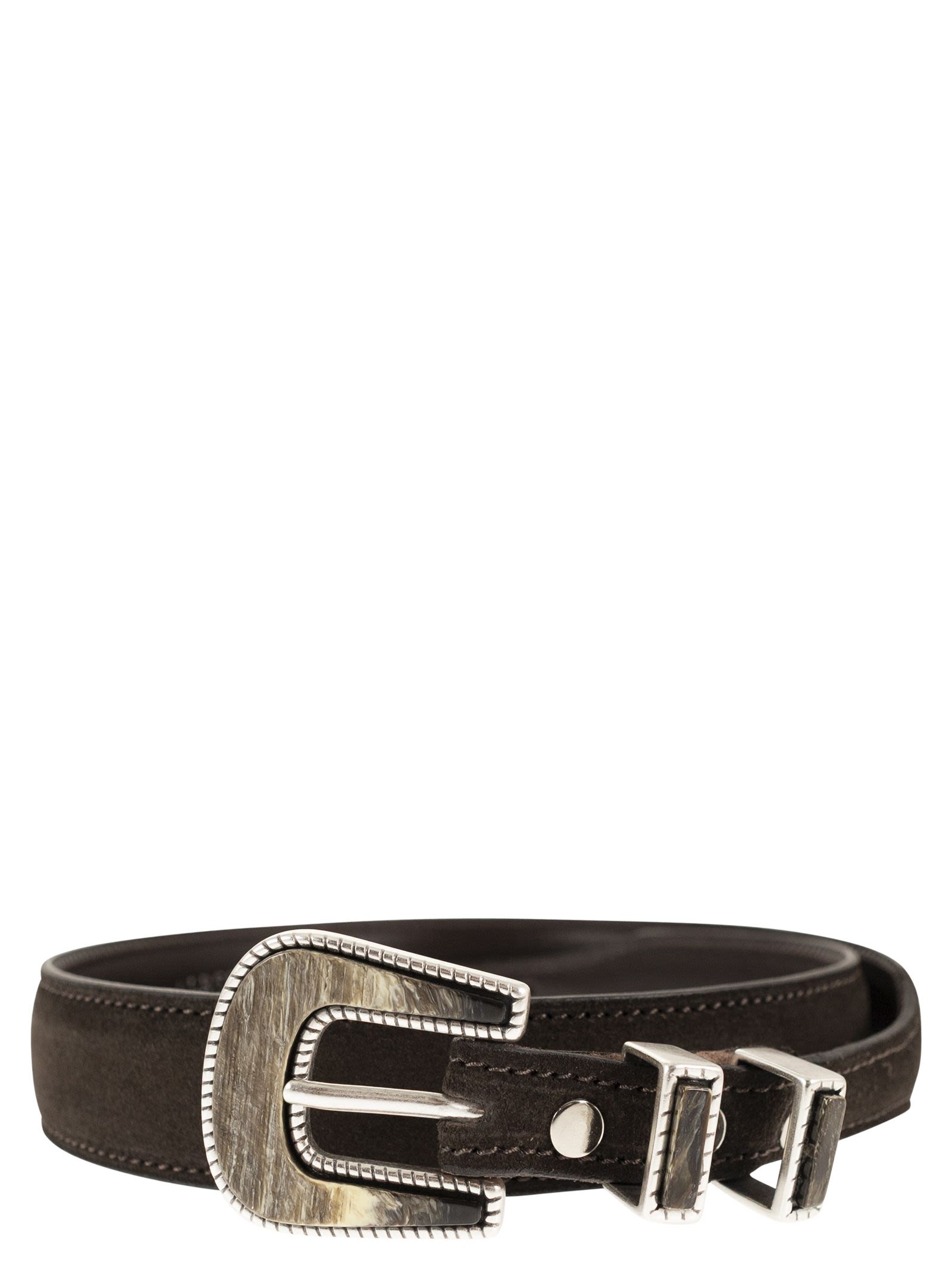 Handcrafted Suede Belt With Buckle