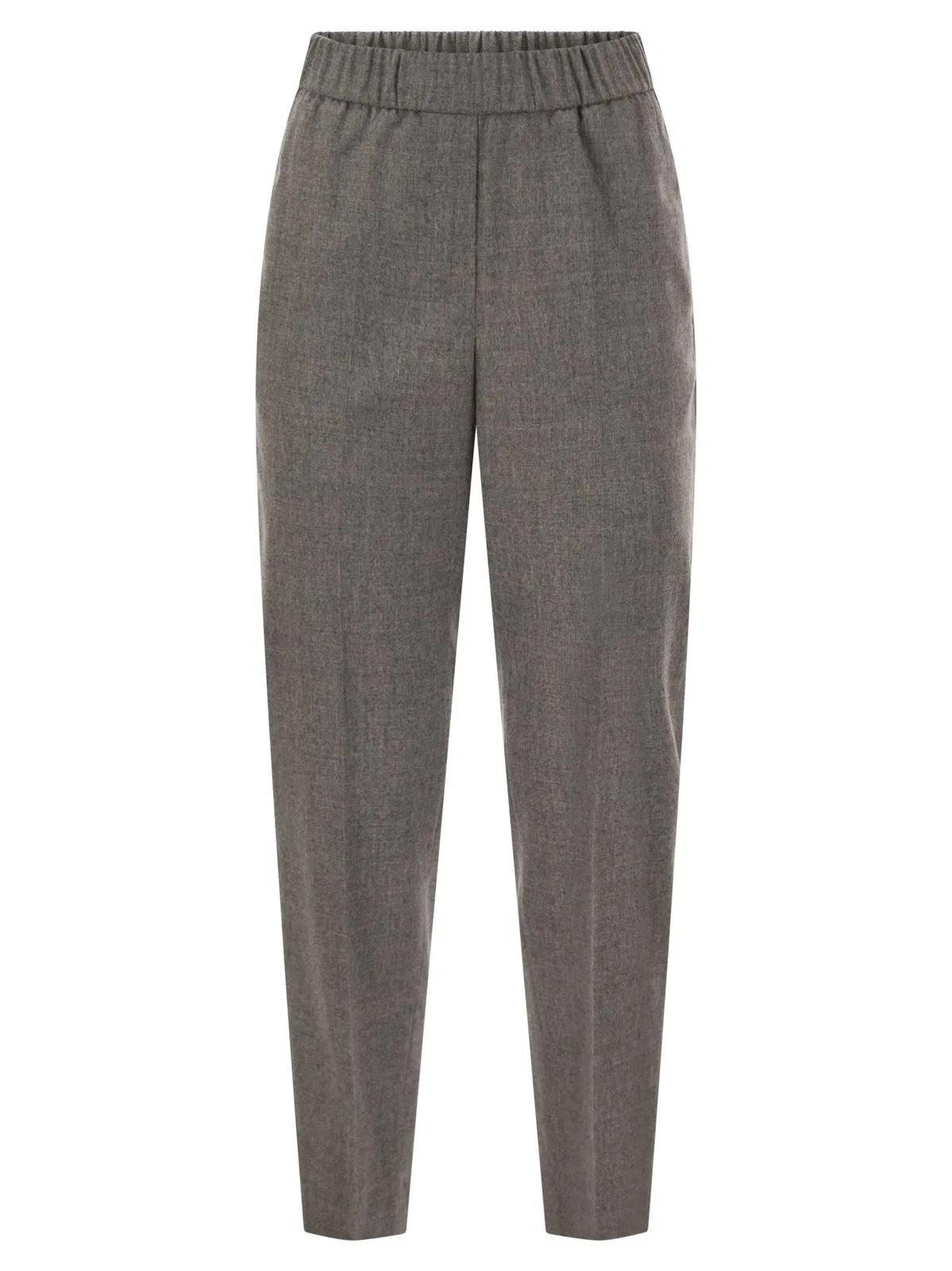 Virgin Wool And Cashmere Tapered Trousers With Elasticated Waistband