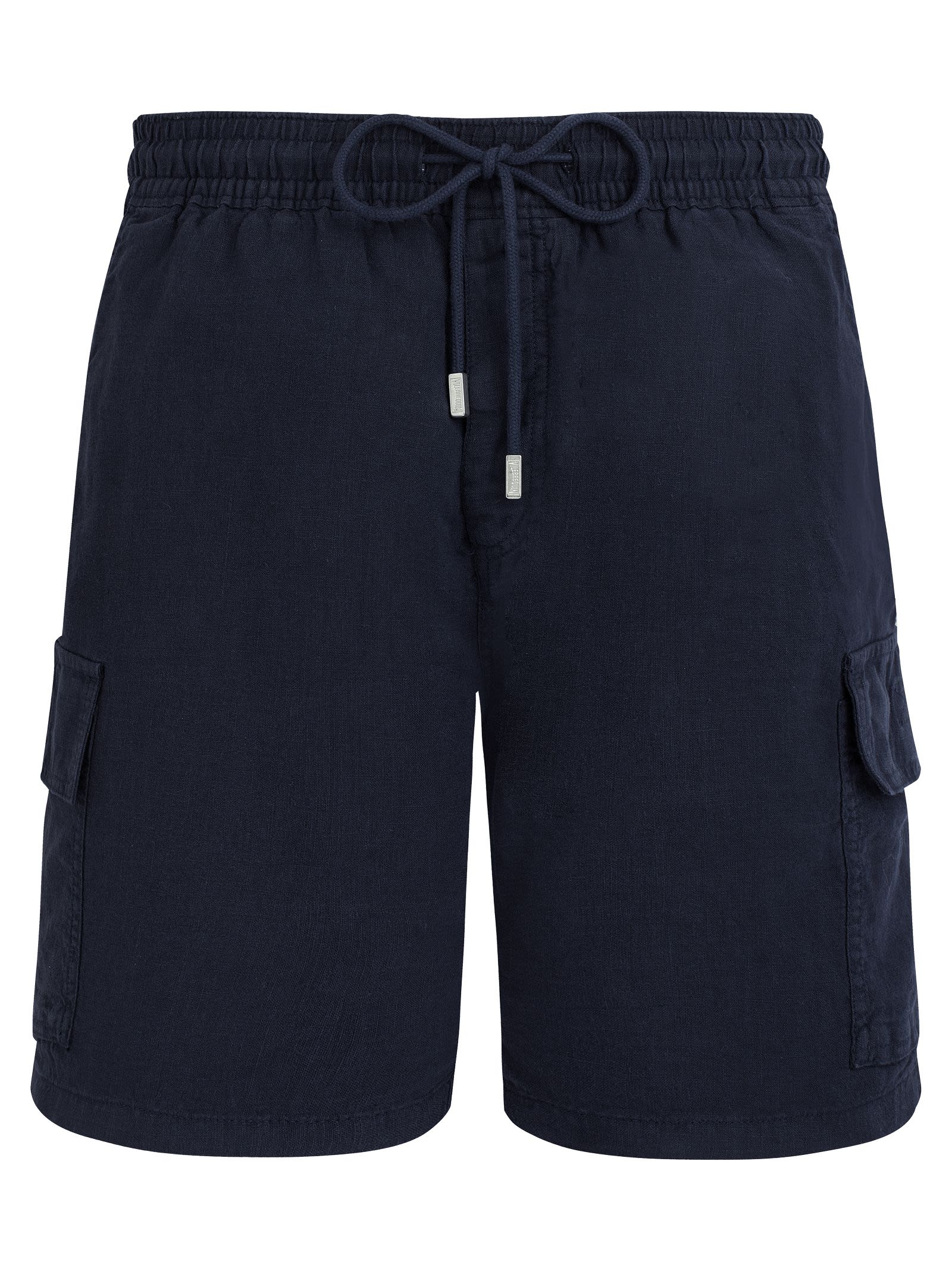 Linen Bermuda Shorts With Drawstring And Cargo Pockets