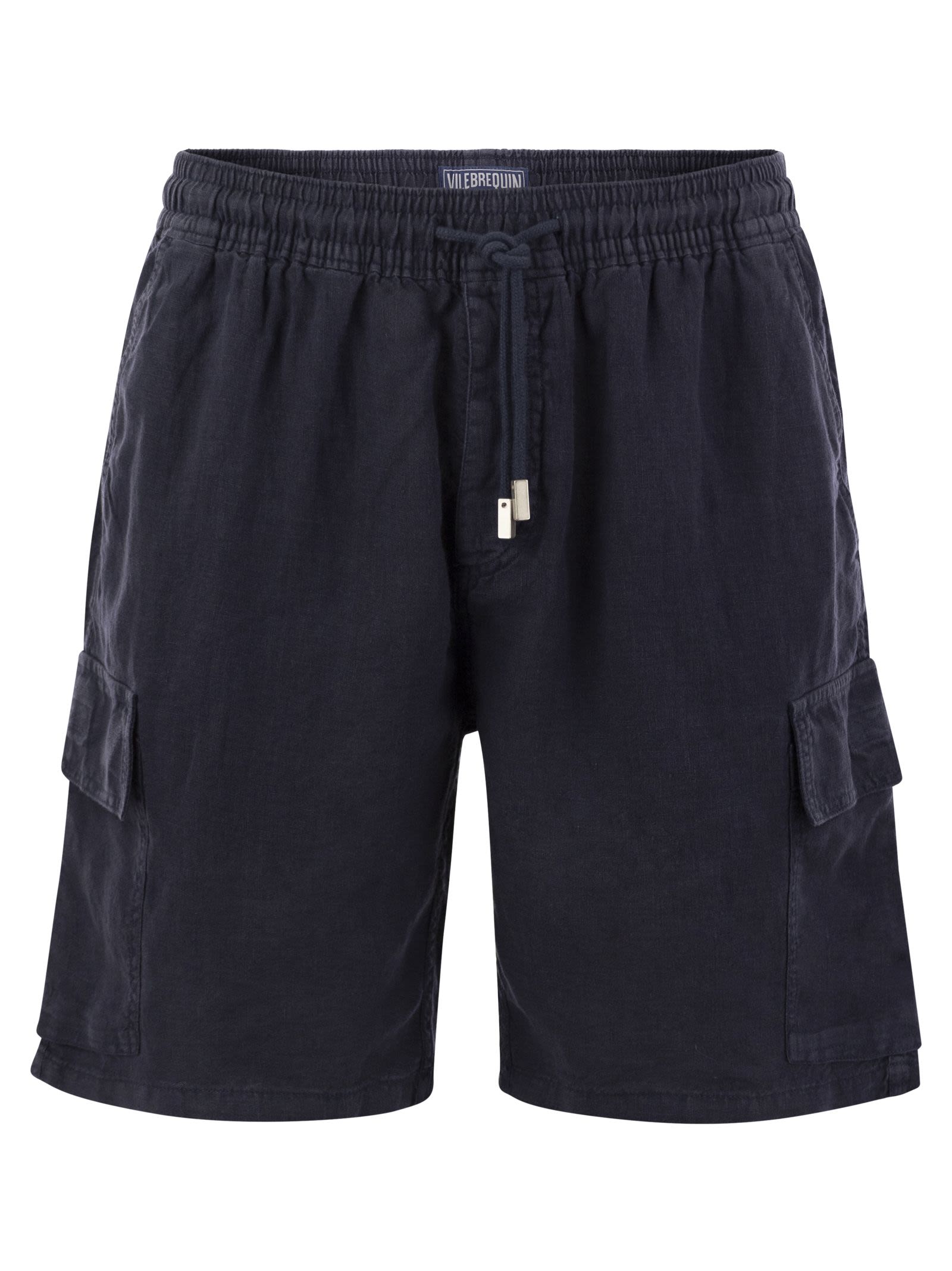Linen Cargo Bermuda Shorts