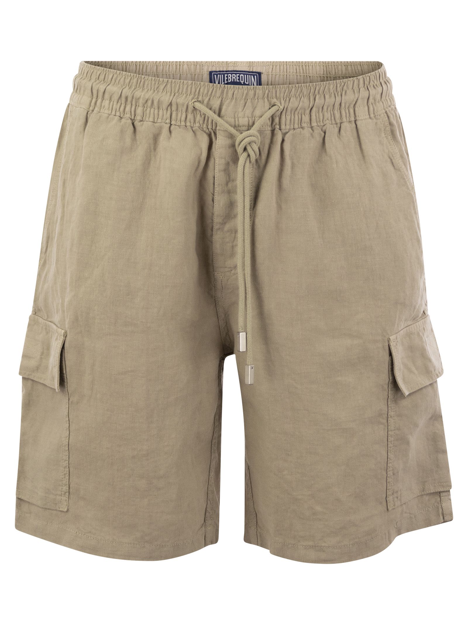 Linen Cargo Bermuda Shorts