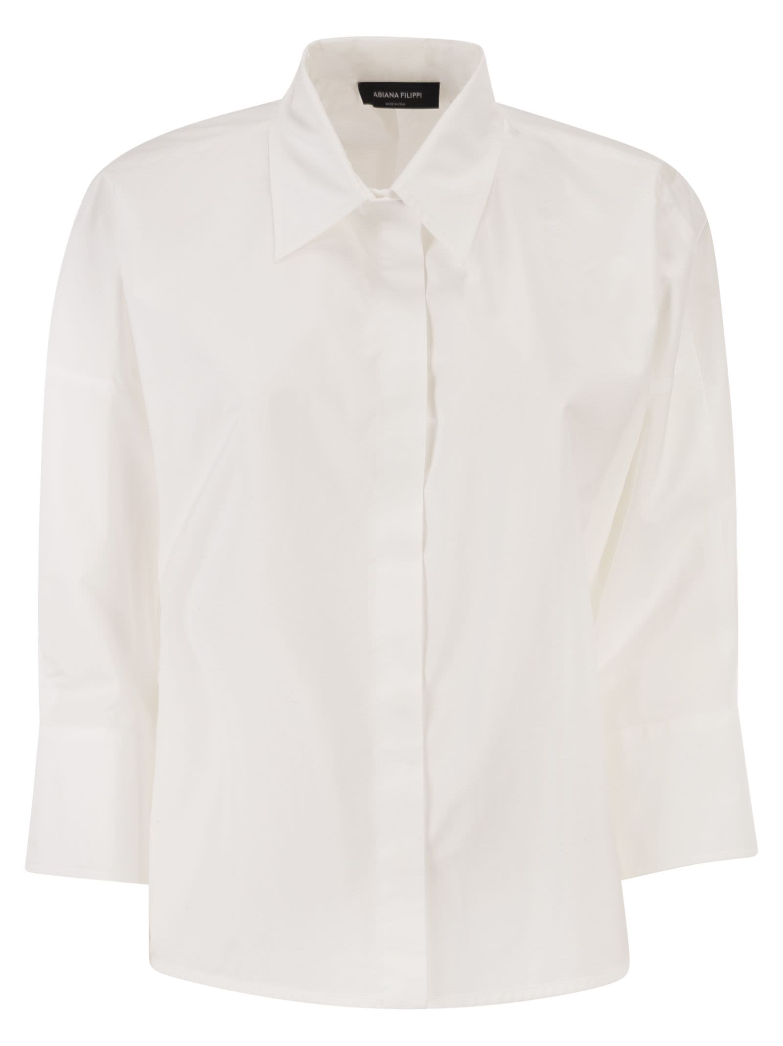 Cropped Poplin Shirt With Detail On The Back