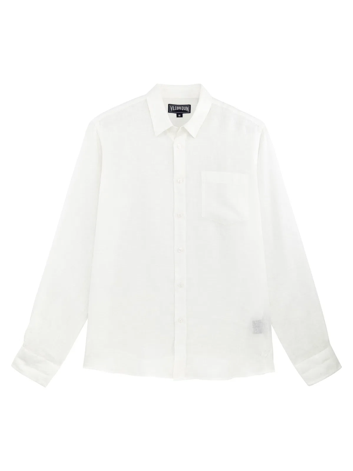 Long-Sleeved Linen Shirt With A Pocket