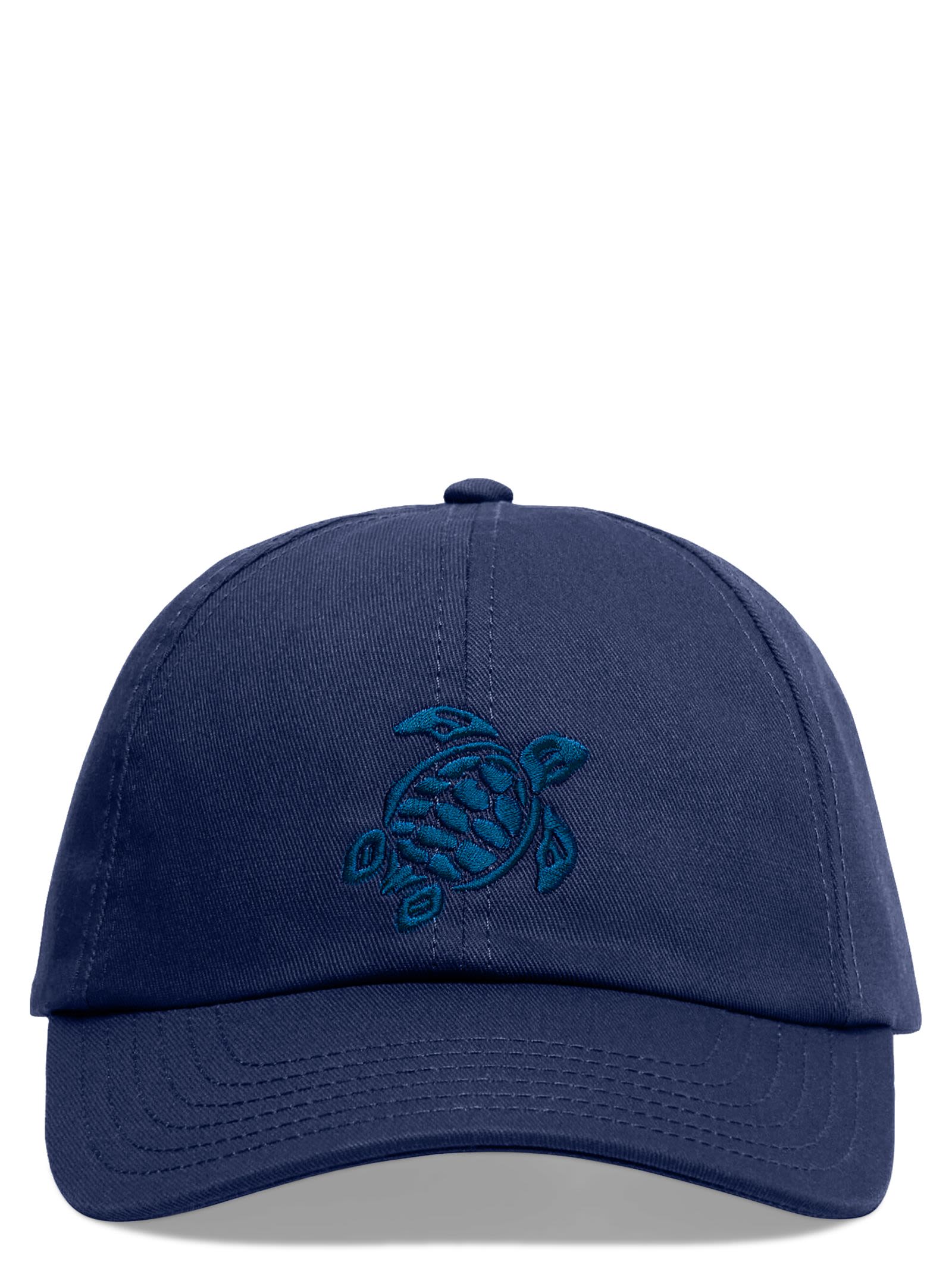 Cotton Cap With Embroidered Turtle