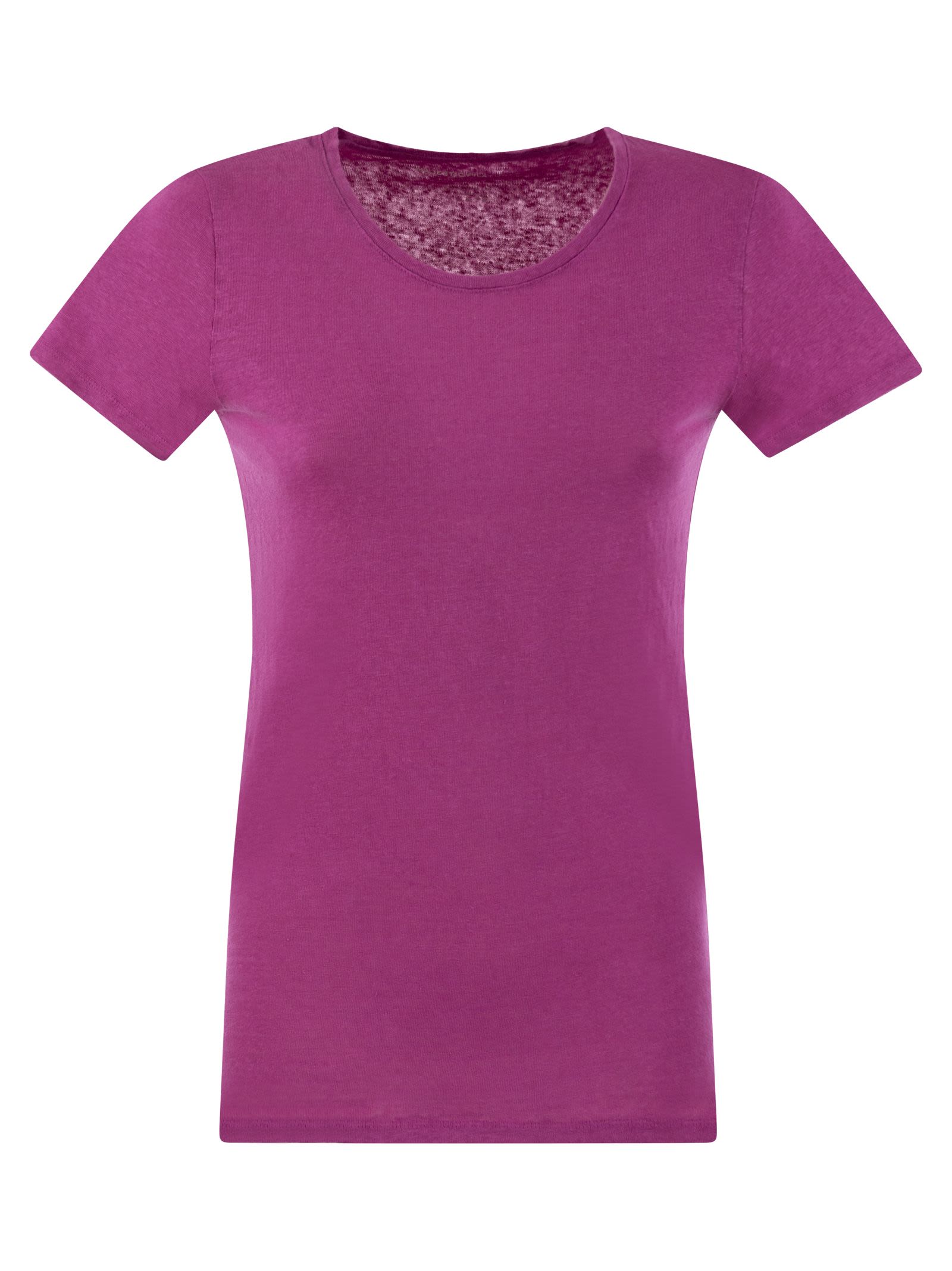 Crew-Neck T-Shirt In Linen And Short Sleeve