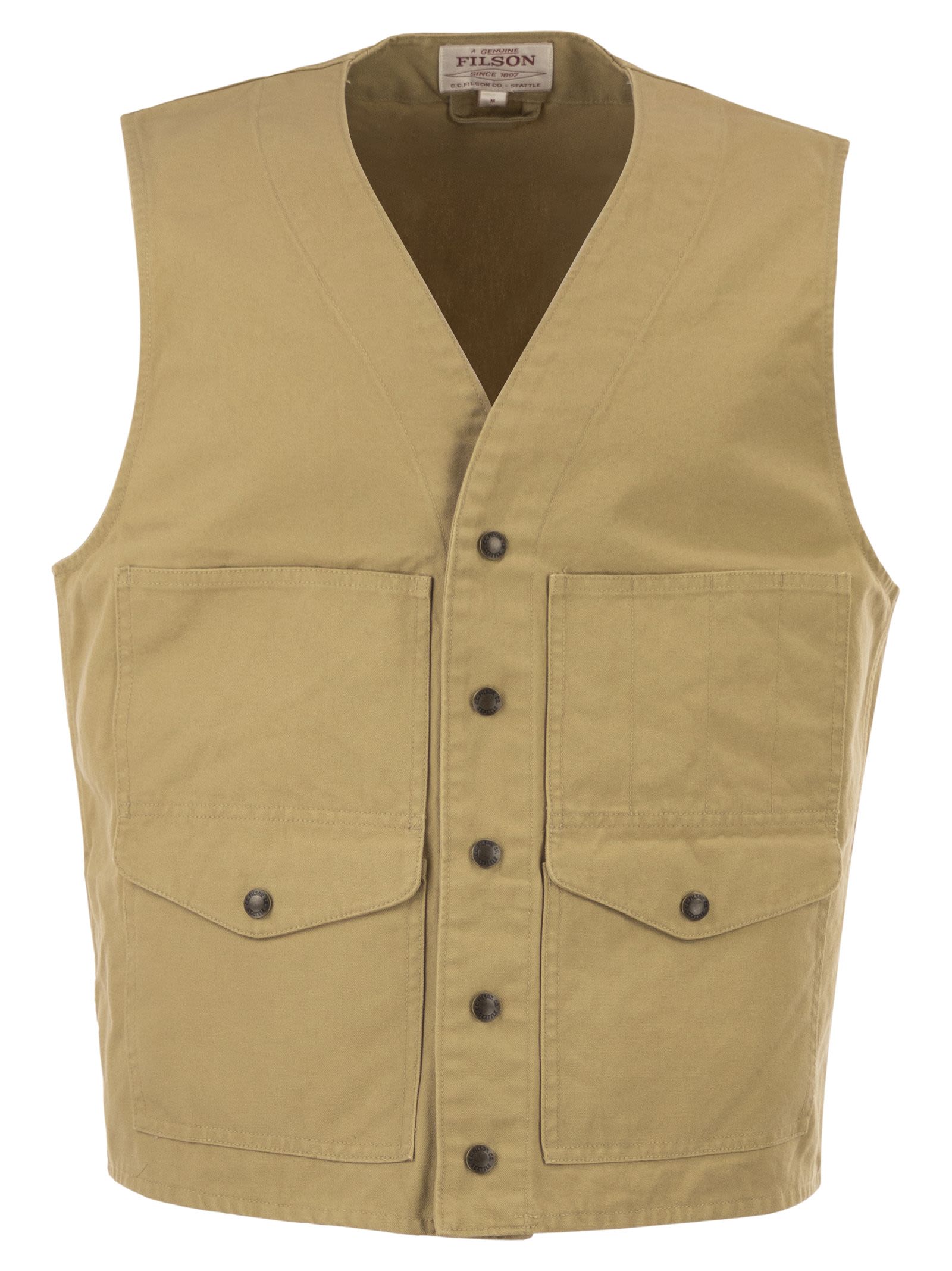 Cotton Utility Vest With Patch Pockets