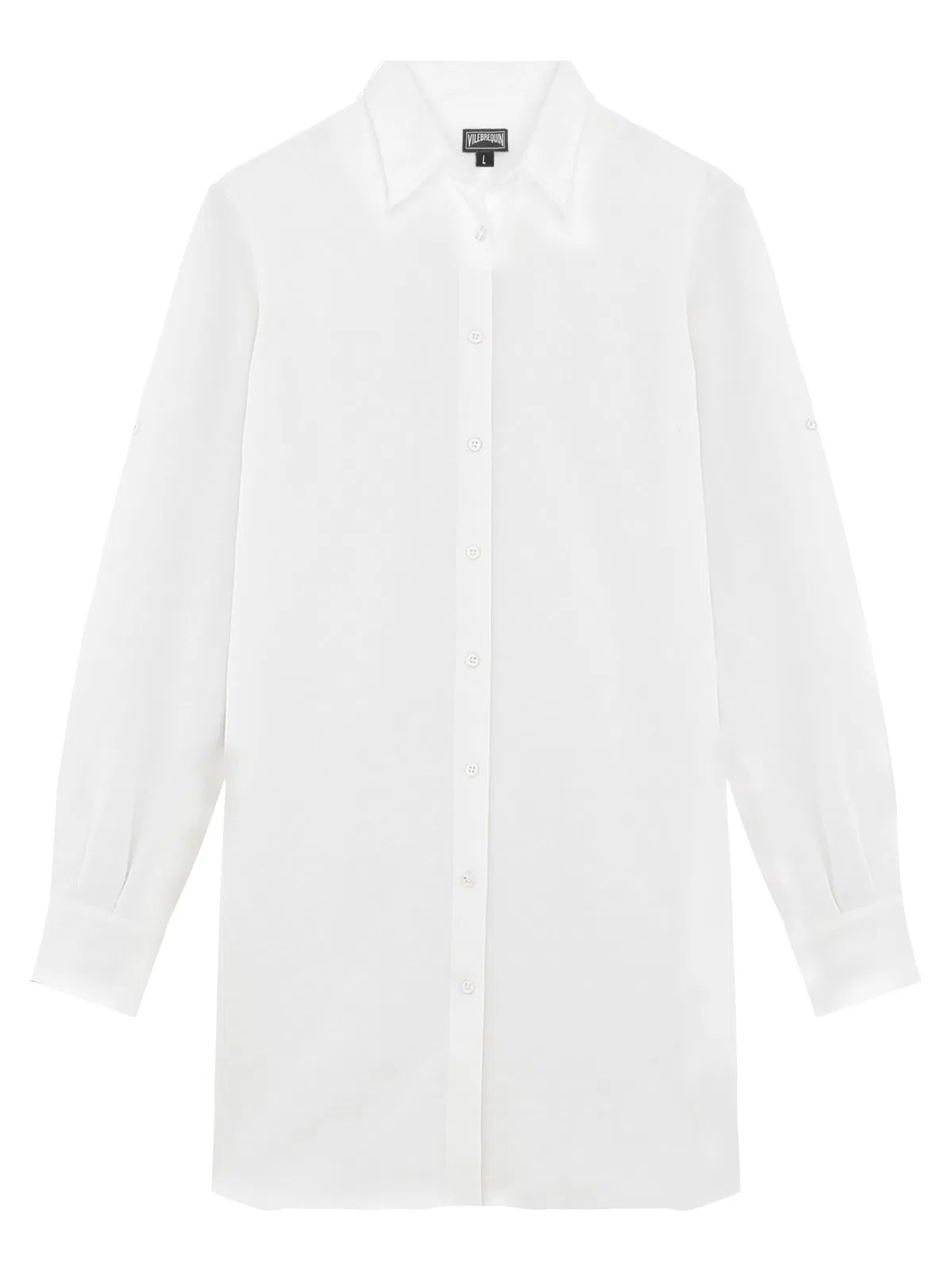 Linen Shirt Dress With Fluid Silhouette