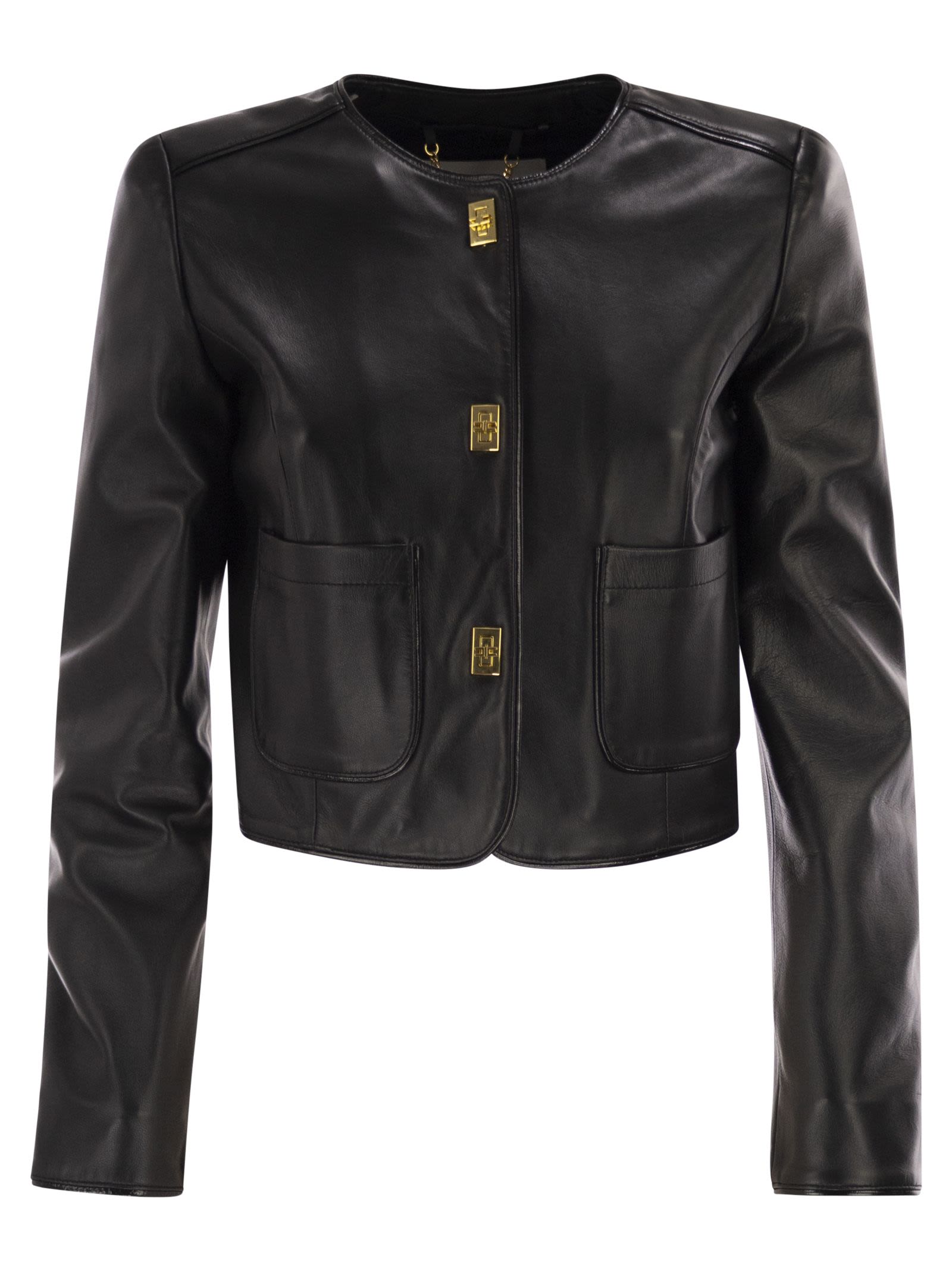 Leather Jacket With Vinyl Details