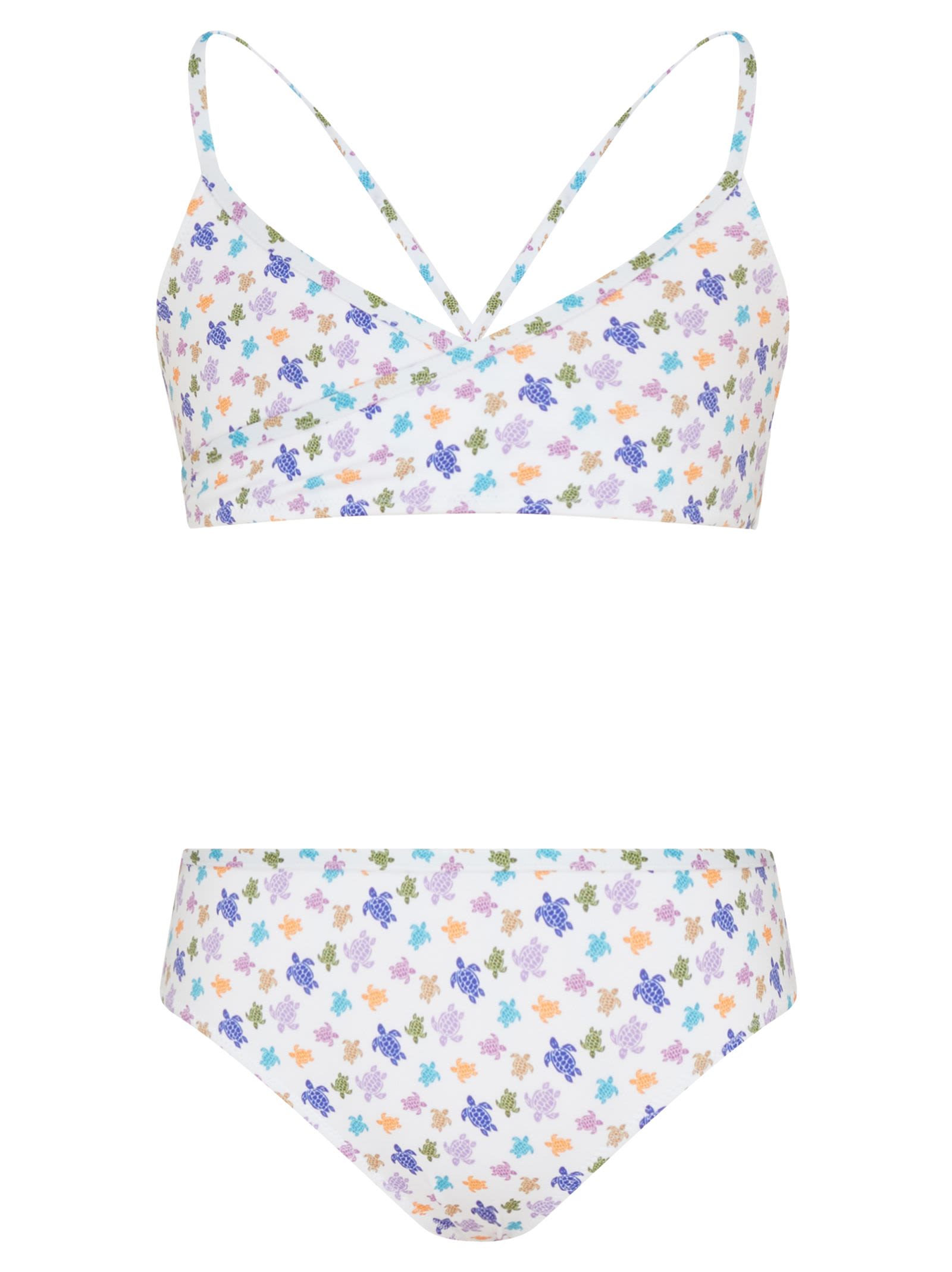 Girls’ Bikini With Multicolour Turtle Print