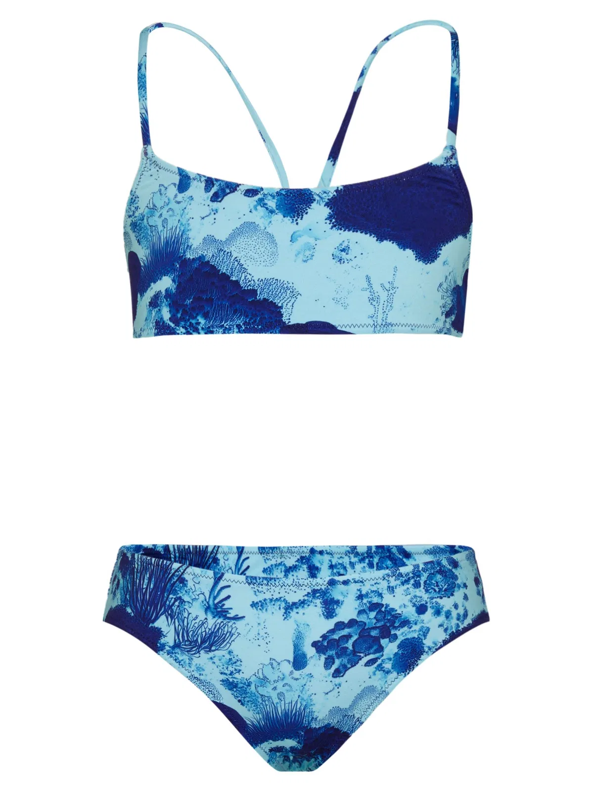 Girls’ Bikini With Ocean Floor Print