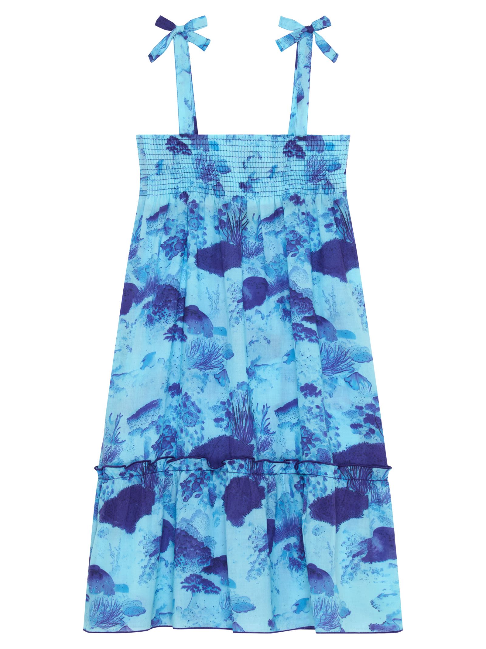 Girls’ Organic Cotton Dress With Marine Print