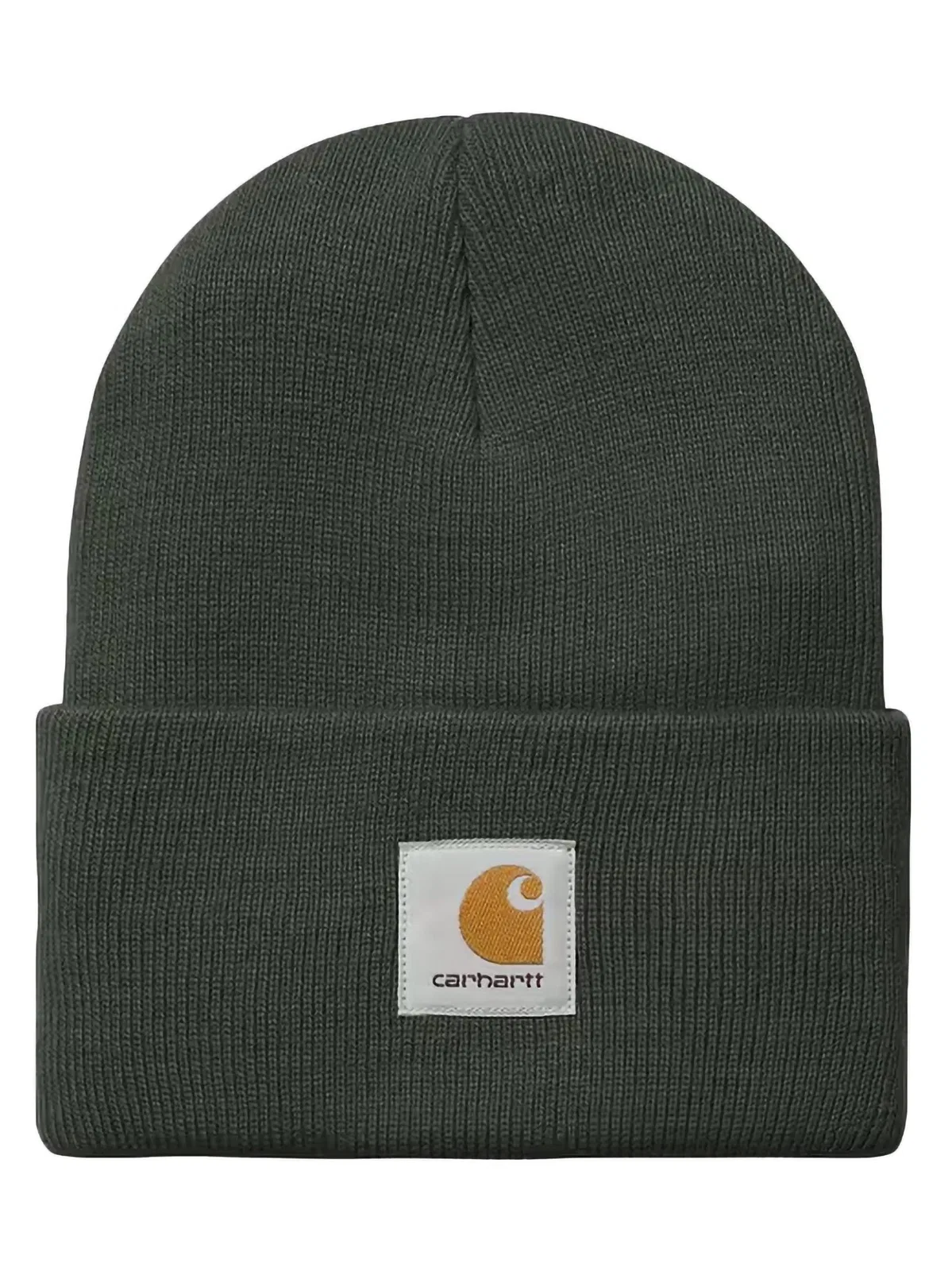 Carhartt Hat With Turn-up And Logo Label In Grey